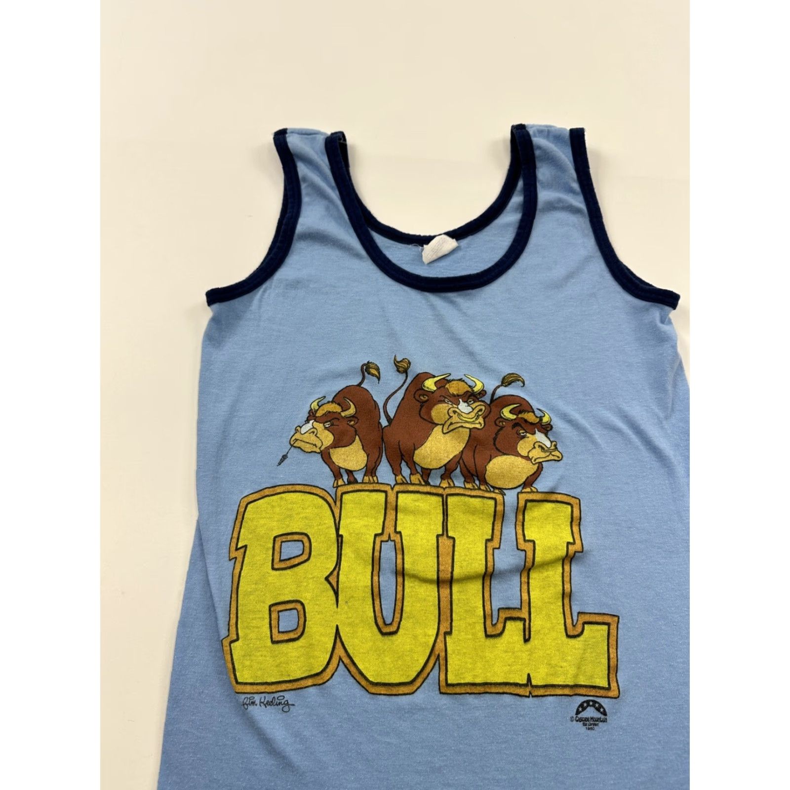 Vintage VINTAGE Cascade Mountain Tee Company Tank Bull Shirt Womens Medium Blue Sleeveless 60s 70s Sports Tank Top Women M Blue Size M / US 6-8 / IT 42-44 - 5 Thumbnail