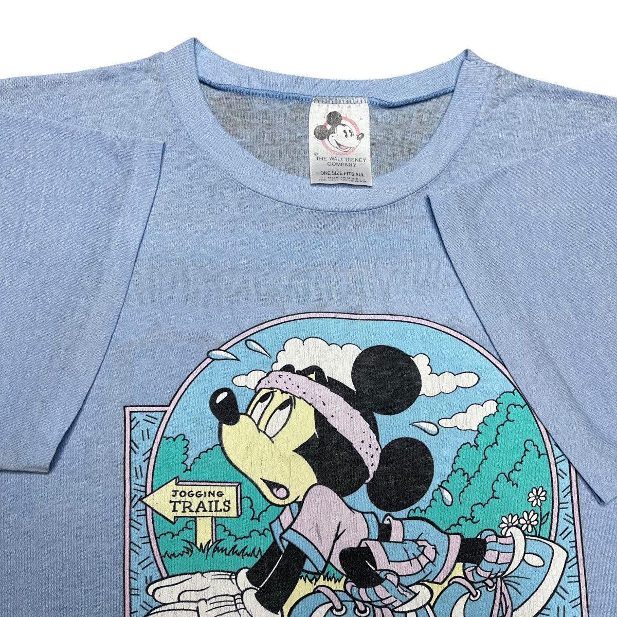 Disney 1990s Disney Mickey Mouse Running Warm Up Cool Down T-Shirt Size US XL / EU 56 / 4 - 3 Thumbnail