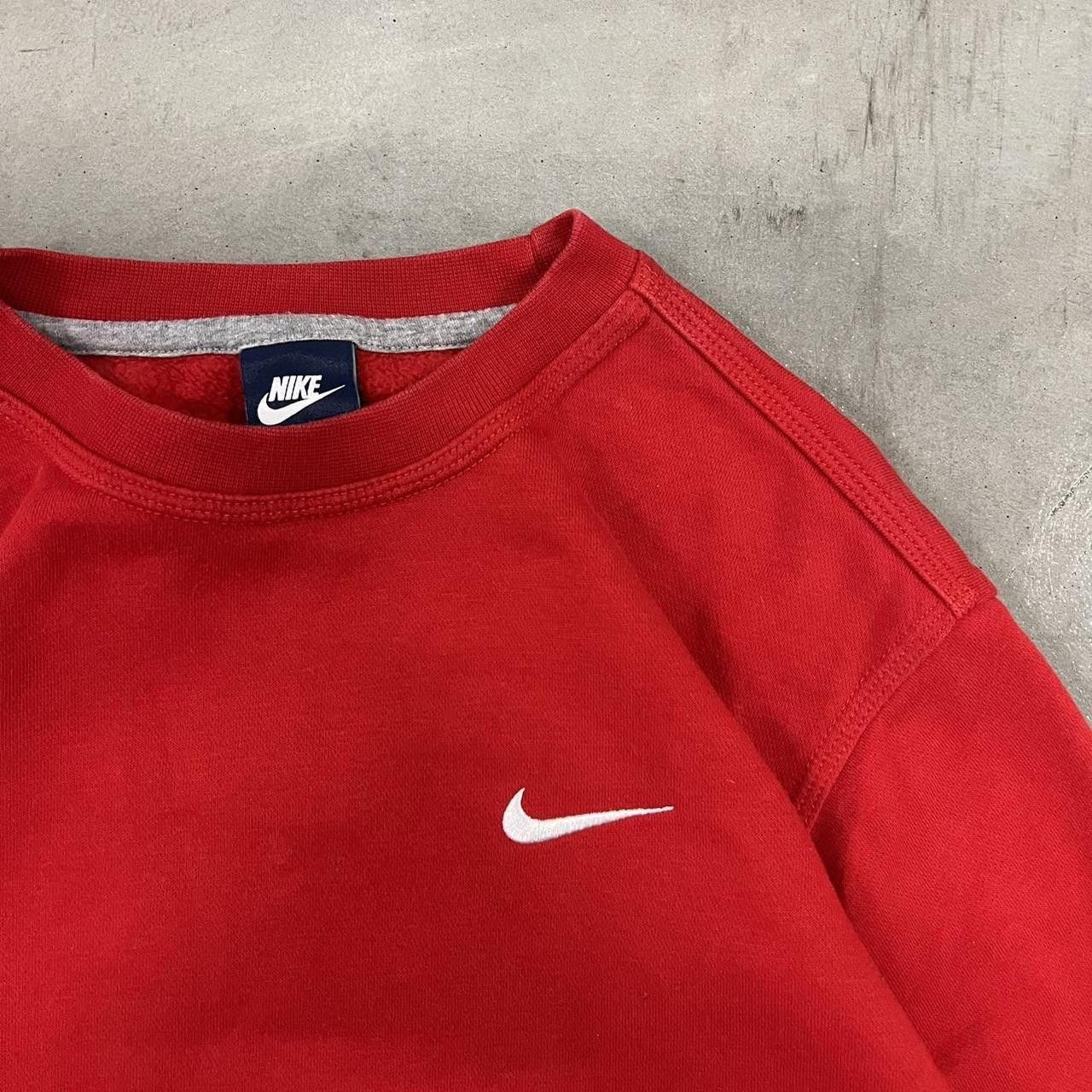 Nike × Vintage Vintage Y2K Nike Essential Blue Tag red Sweatshirt! Size US M / EU 48-50 / 2 - 2 Thumbnail