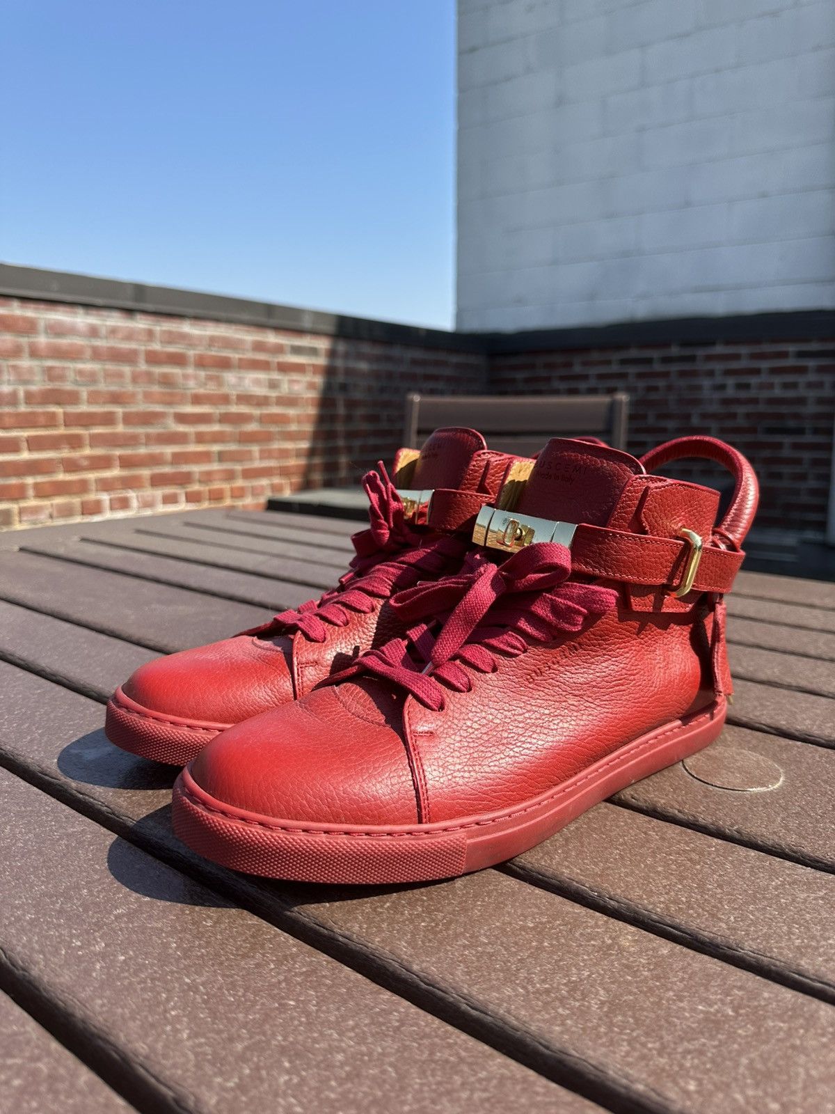 Buscemi Buscemi “Deep Red” 100MM Sneakers Size US 10 / EU 43 - 3 Thumbnail