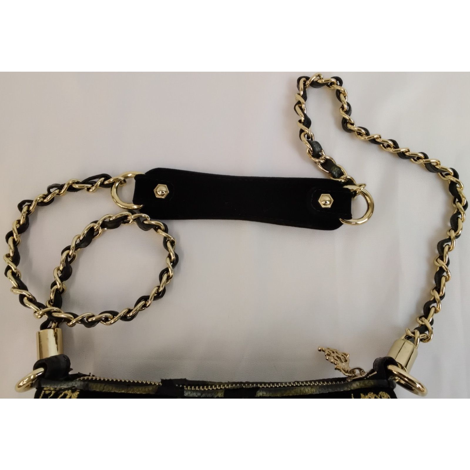 Christian Audigier Christian Audigier Crossbody Bag Black Velvet Jaguars Size ONE SIZE - 7 Thumbnail