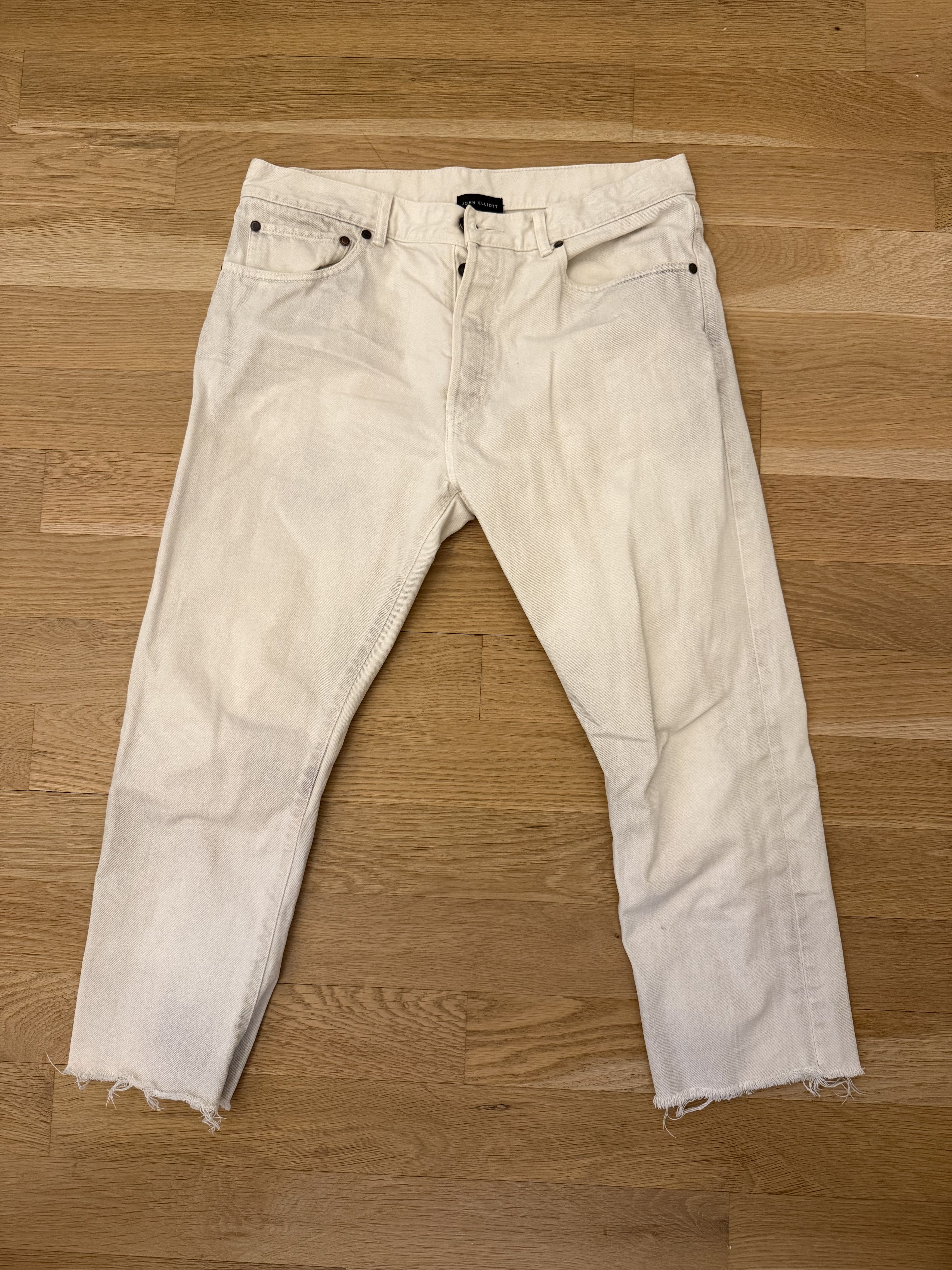 John Elliott John Elliott Daze White Denim Jeans Size US 32 / EU 48 - 1 Thumbnail