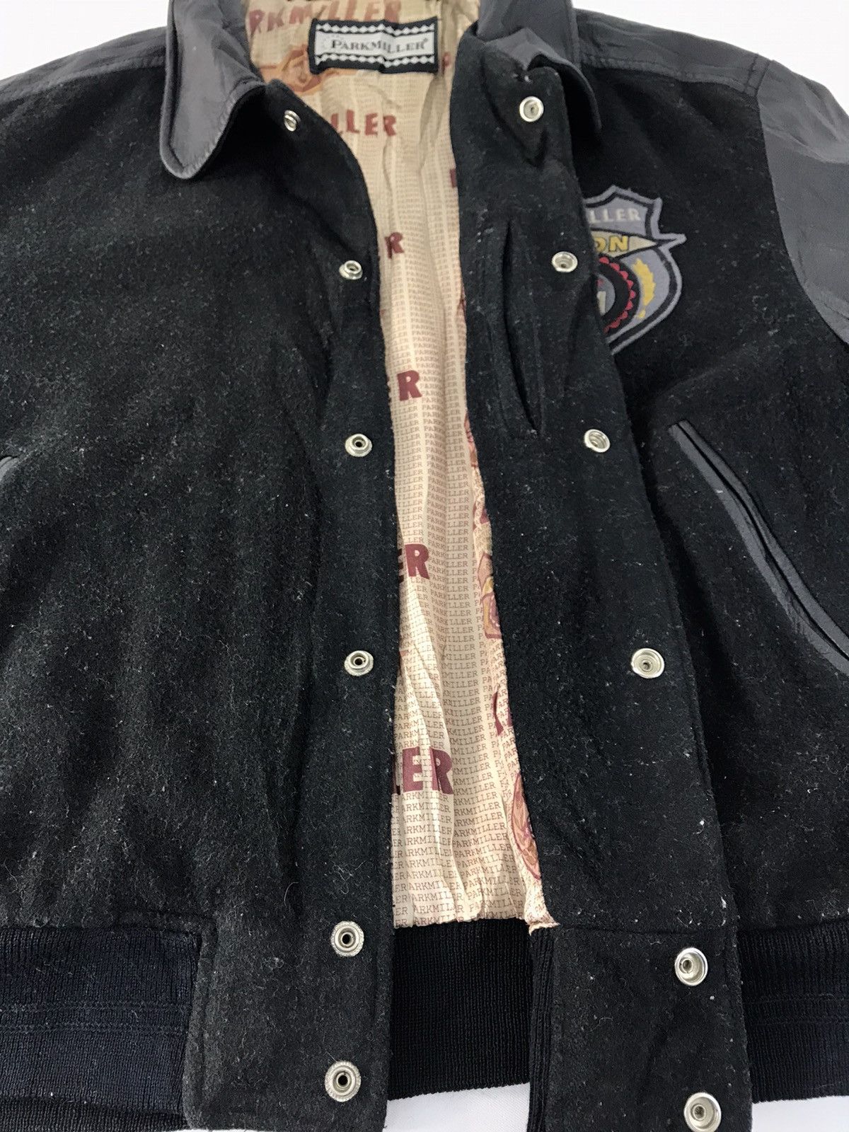 Vintage 90s Park Miller Action Varsity Jacket Leather Sleeve Jacket Size US L / EU 52-54 / 3 - 6 Thumbnail