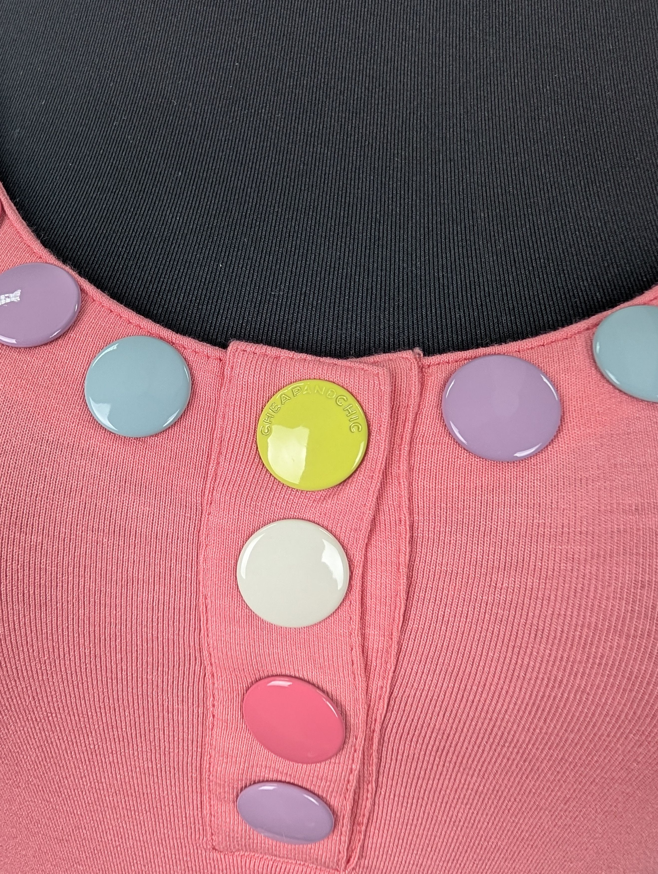 Moschino Moschino Cheap And Chic Pink Tank Top With Colorful Buttons Size S / US 4 / IT 40 - 3 Thumbnail