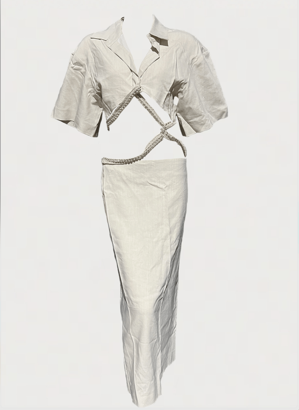 Christopher Esber Beaded Torso Linen Shirt Dress | Grailed
