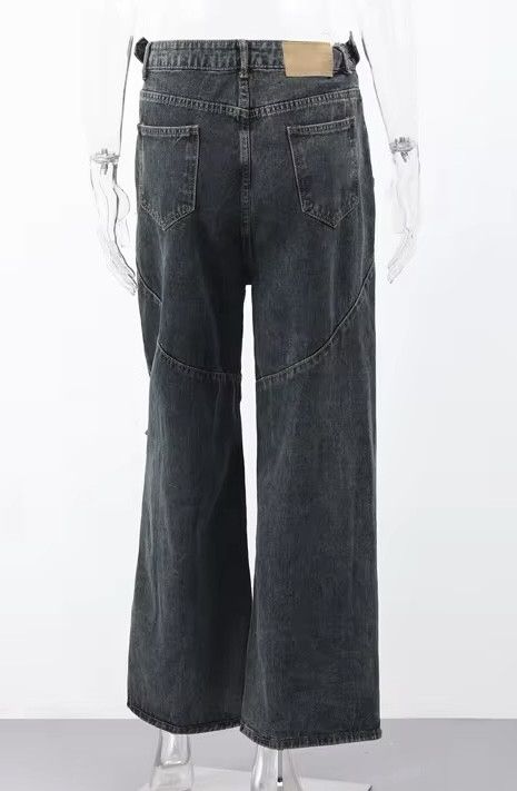 Jean × Vintage Retro Style Large Pocket Straight-leg Jean Size 31" - 6 Thumbnail