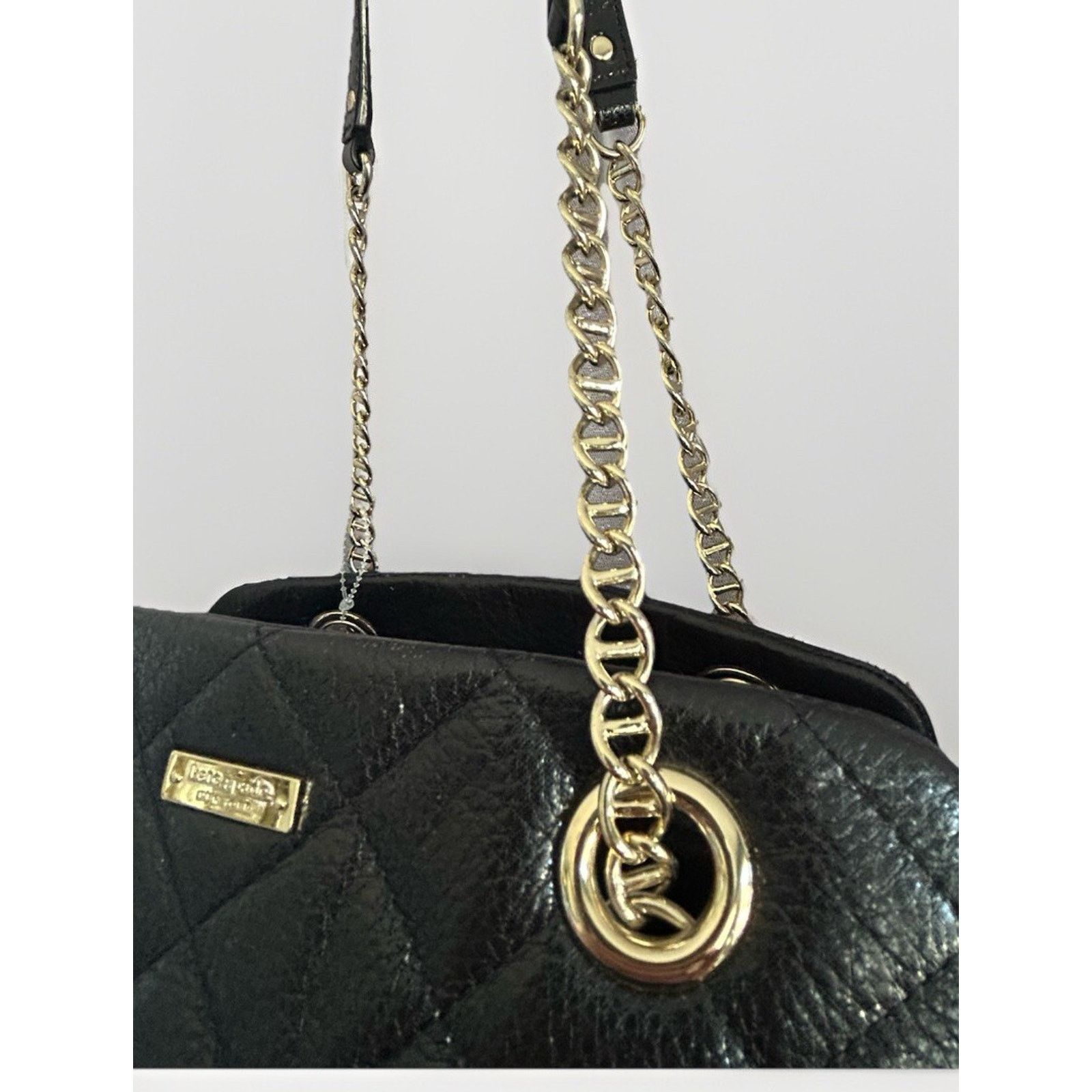 Kate Spade Kate Spade Black Metallic Quilted Leather Shimmer Bag Size ONE SIZE - 3 Thumbnail