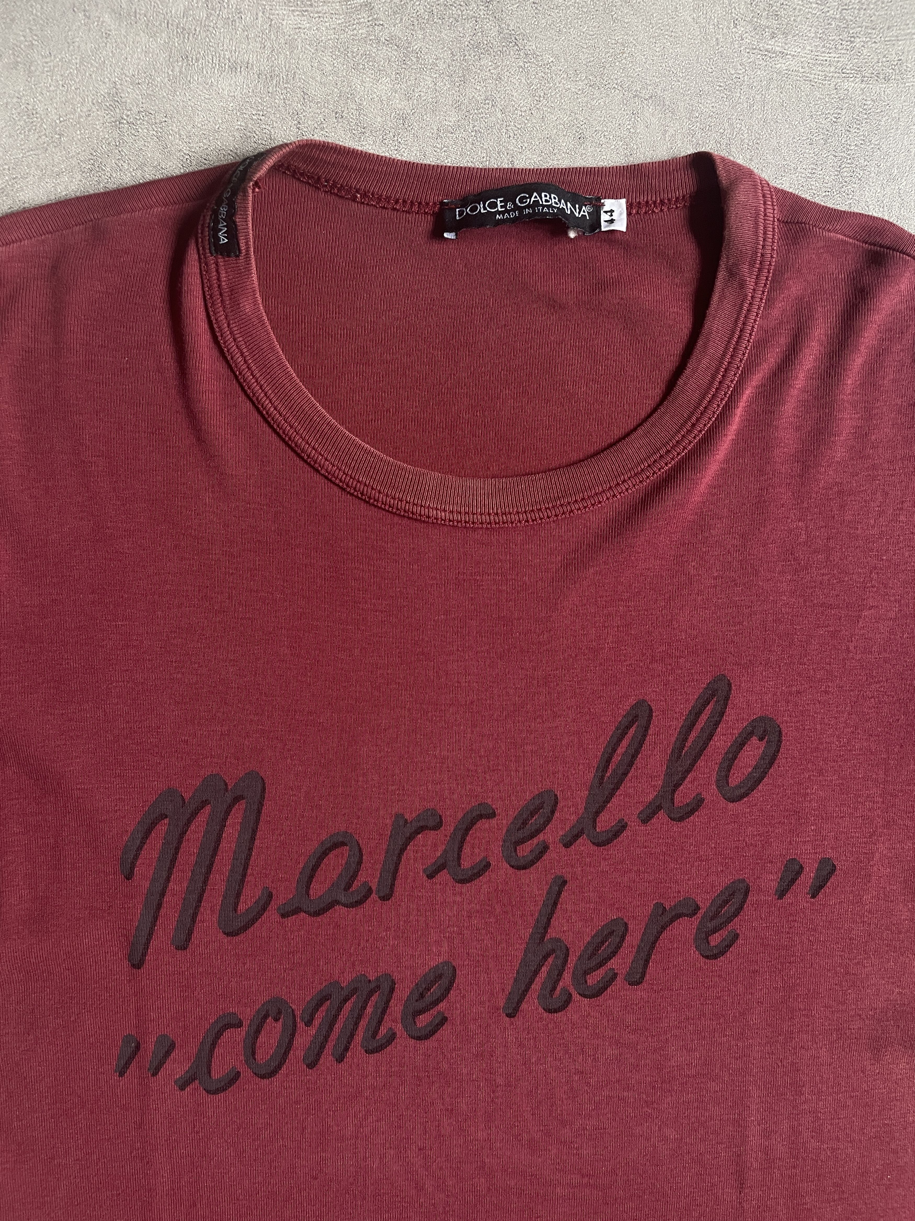 Dolce & Gabbana Dolce & Gabbana SS 1998 “Marcello come here!” red t-shirt Size US S / EU 44-46 / 1 - 5 Thumbnail