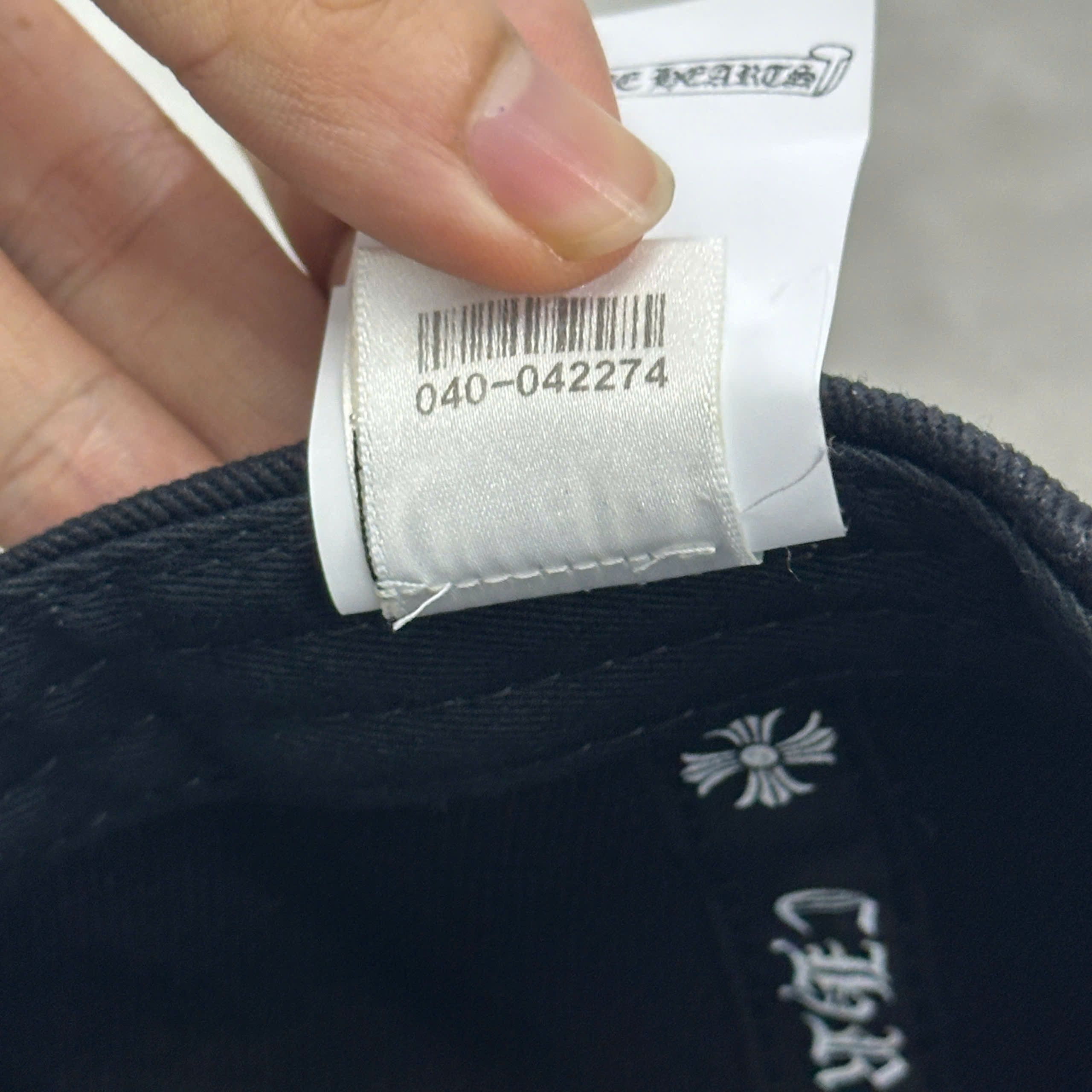 Chrome Hearts CHROME HEARTS Vertical Logo Hat Black Denim Size ONE SIZE - 7 Thumbnail