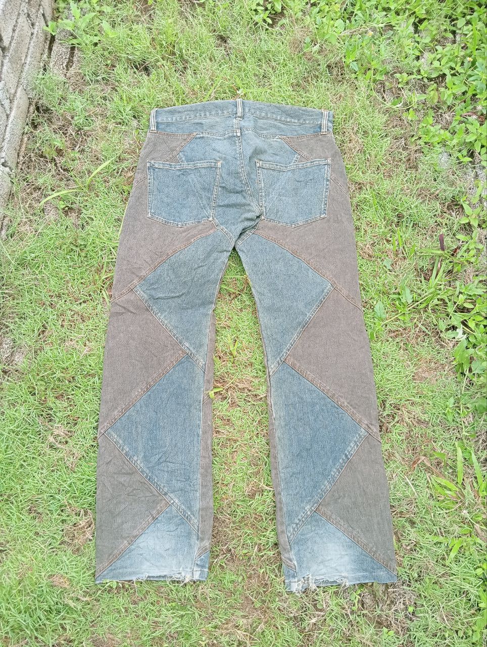 20471120 JAPANESE MODERN LOVERS PATCHWORK STRETCH JEANS Size US 35 - 7 Thumbnail