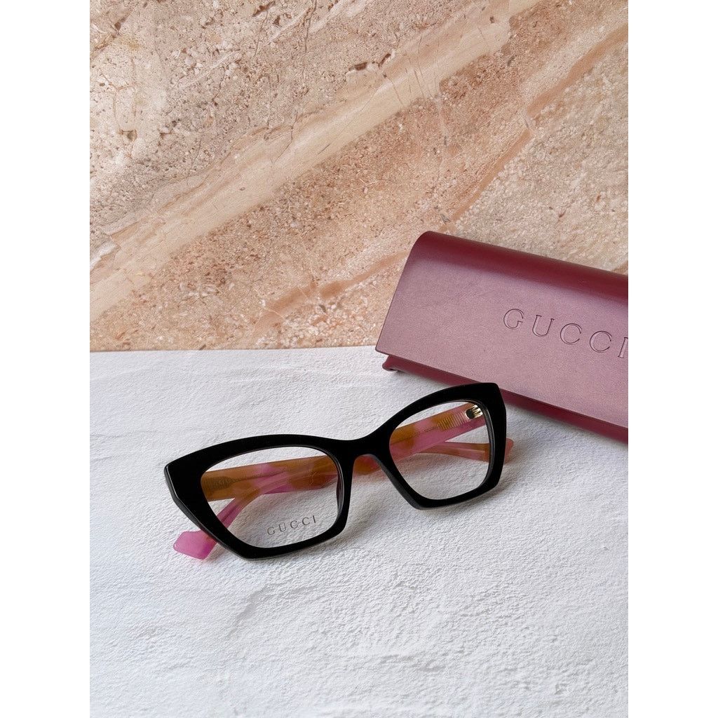 Gucci NEW Gucci GG1334O Black Pink Cat Eye Eyeglasses Frames Size ONE SIZE - 3 Thumbnail