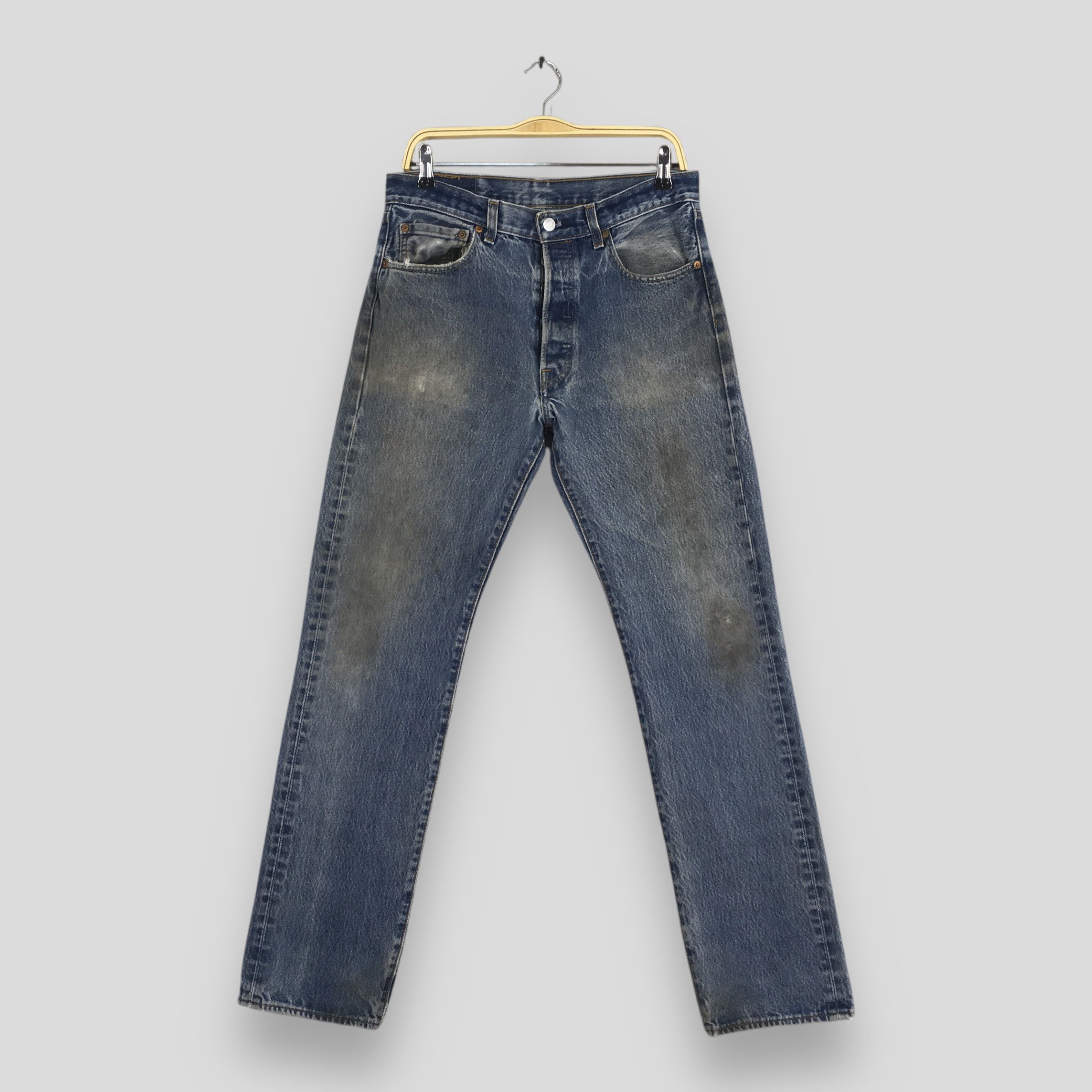 Levi's Size 31x32 Vintage 90s Levi's 501 Faded Dirty Jeans S652 Size US 31 - 1 Thumbnail