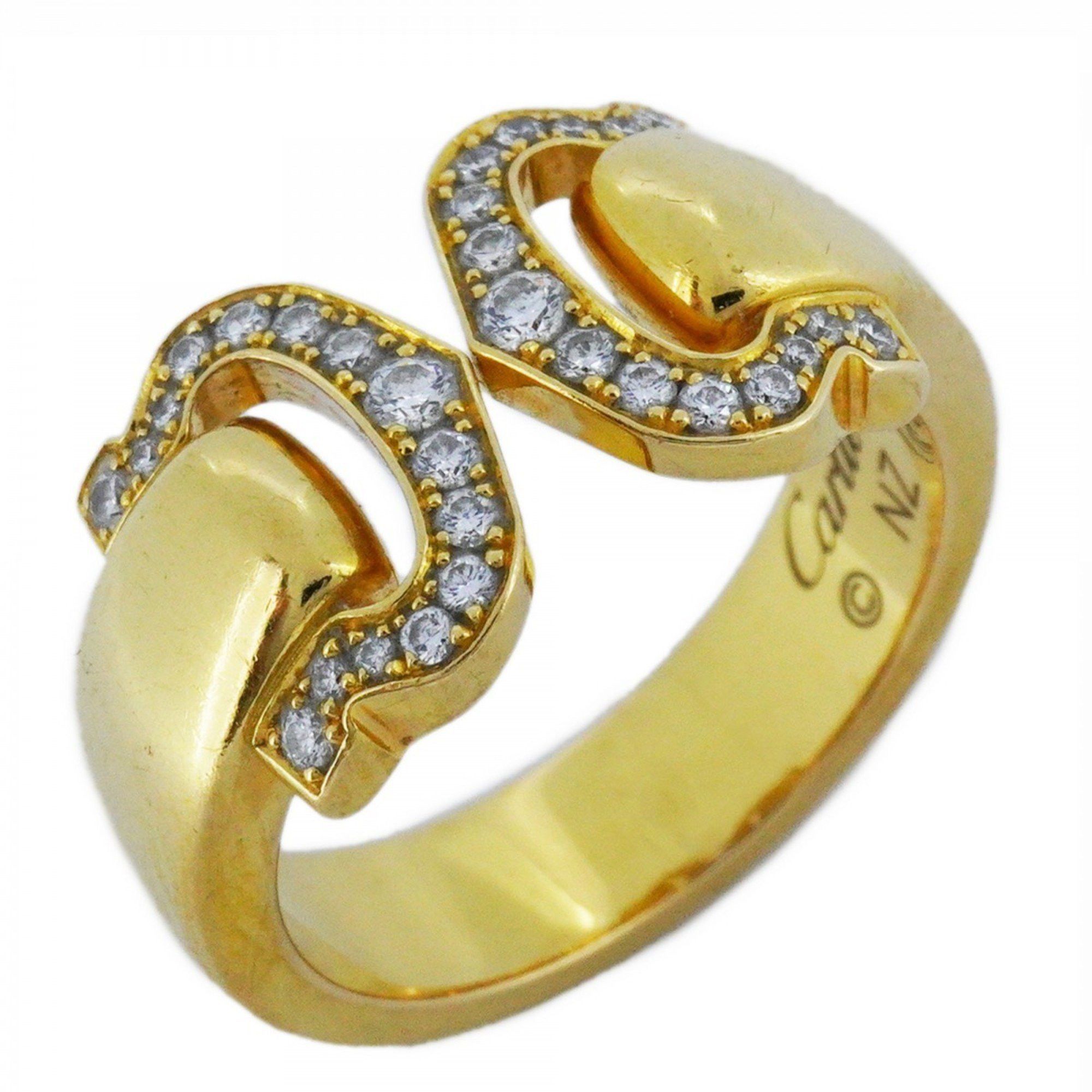 Cartier Ring 2C Diamond K18YG Yellow Gold #51 Ladies - Jewelry