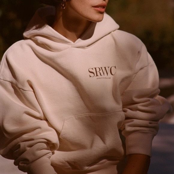 image of Sporty Rich New Sporty & Rich Upper East Side Cropped Cream Hoodie Size Xs, Women's