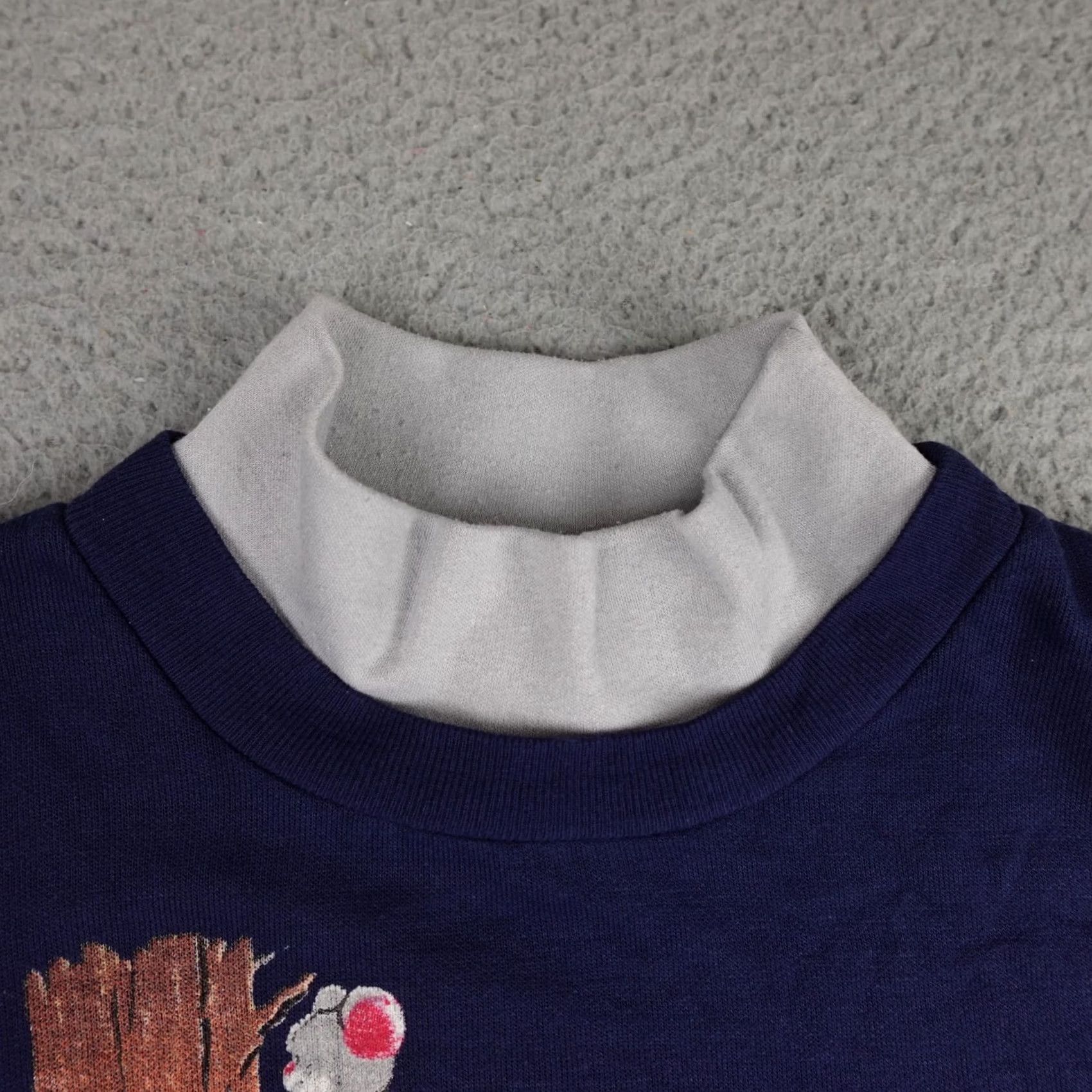 Basic Editions VINTAGE Basic Editions Sweater Womens 1X Blue Cat Animals Grandma Turtleneck Size XL / US 12-14 / IT 48-50 - 5 Thumbnail