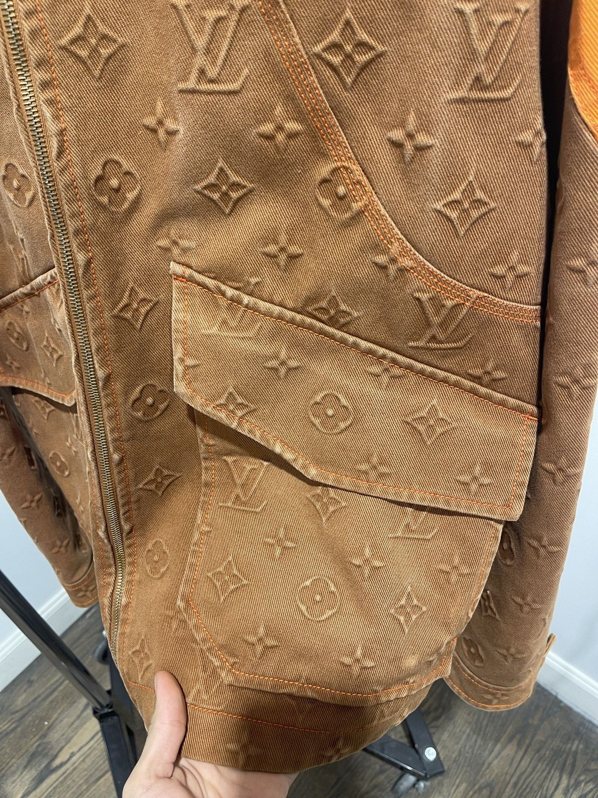 Louis Vuitton Louis Vuitton Carpenter Orange Brown Jacket Size US L / EU 52-54 / 3 - 3 Thumbnail
