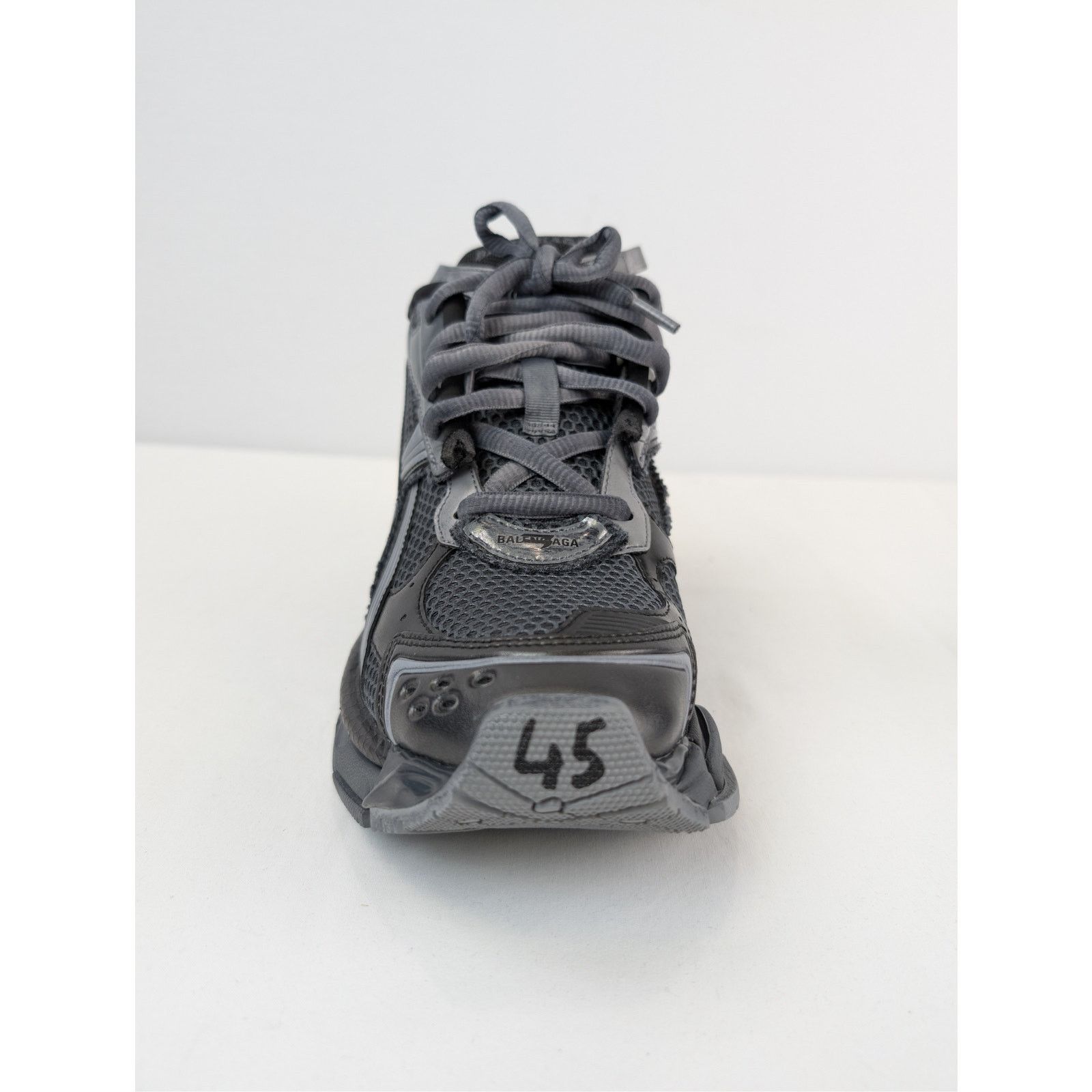Balenciaga o1rshd1 Mesh and Rubber Runner Sneaker in Dark Grey / Black Size US 12 / EU 45 - 15 Thumbnail