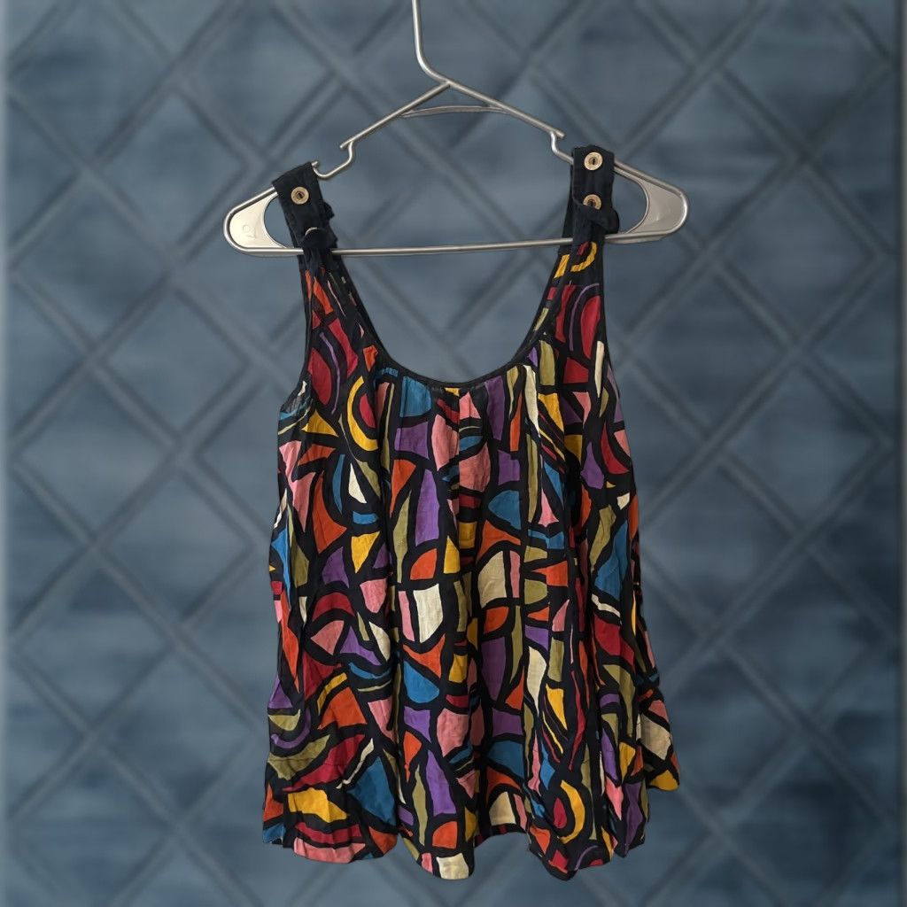 French Connection French Connection Tank Top Womens Tank Multicolor Tie Straps V-Neck Sleeveless Casual Party/Cocktail Rainbow 4 Slim Fit Regular Size XS-? Size S / US 4 / IT 40 - 1 Thumbnail
