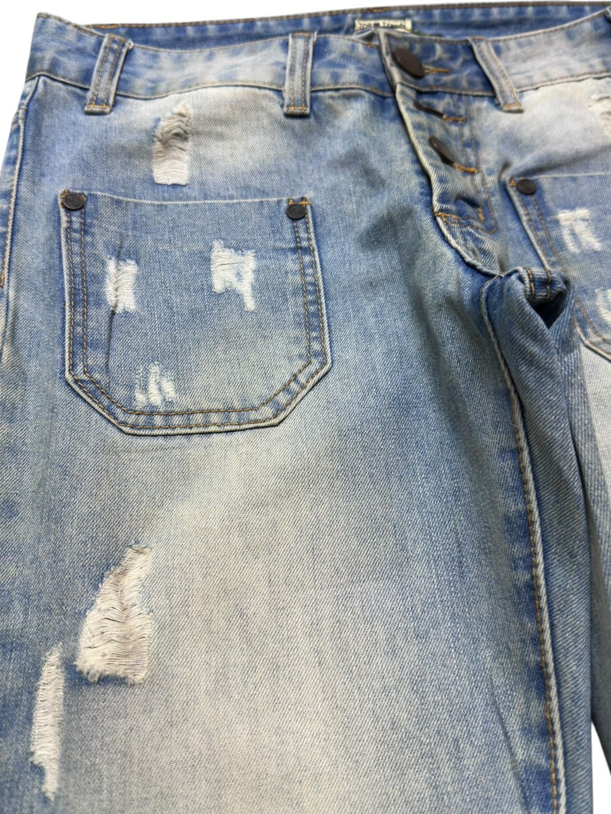Top Of The World Vintage Top Trends Flare Bush Pants Grunge Distressed Denim Size US 30 / EU 46 - 3 Thumbnail