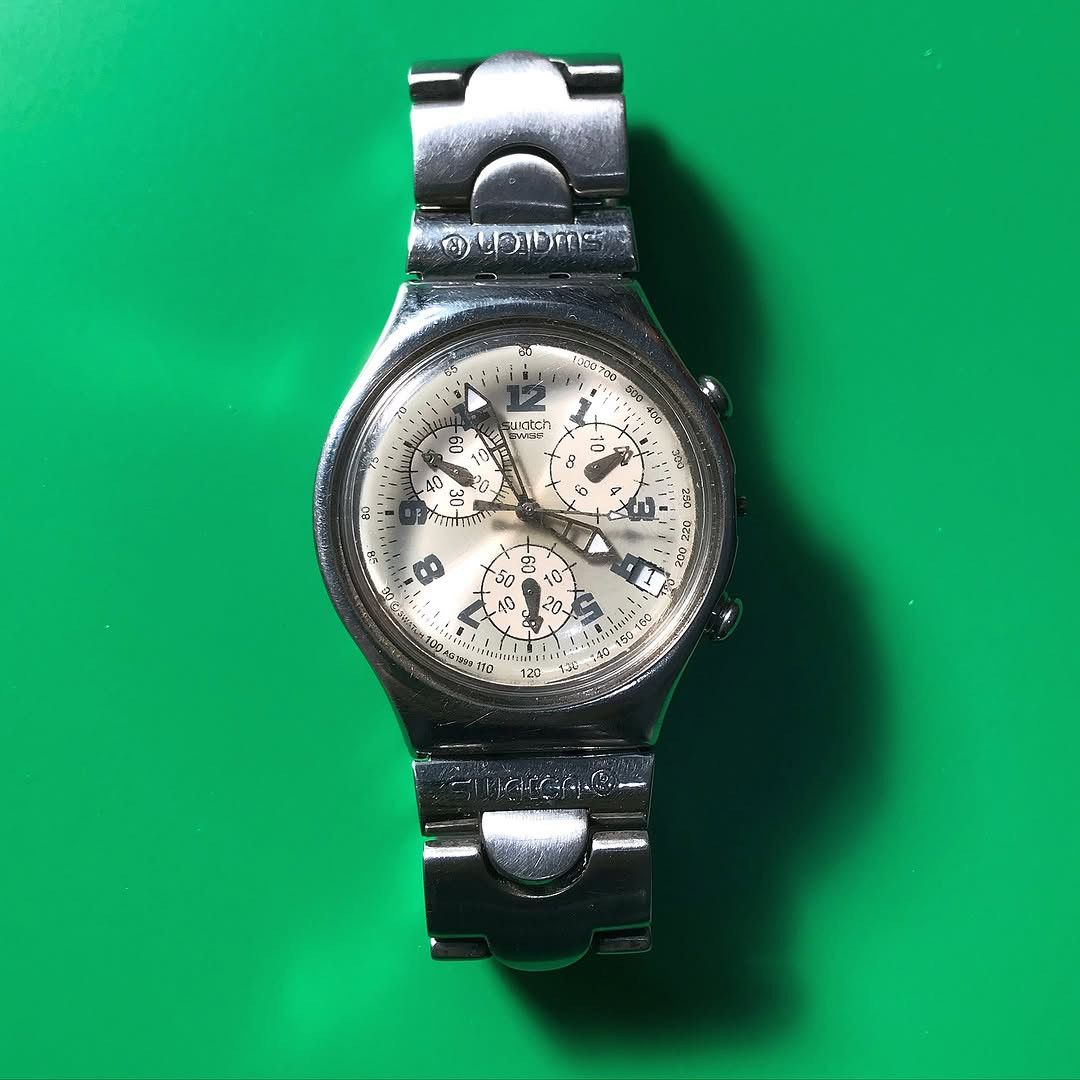 Le Grande Bleu (L.G.B.) × Swatch × Swissgear Vintage SWATCH IRONY AG1999 CADMOS WHITE YCS411G STEELquartz Size ONE SIZE - 1 Thumbnail