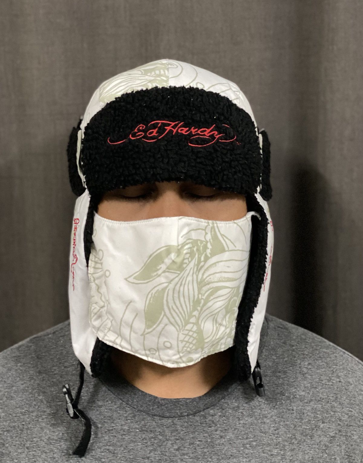 Ed Hardy Rare Ed Hardy Winter Trapper Ushanka Y2K Vintage Size ONE SIZE - 12 Thumbnail