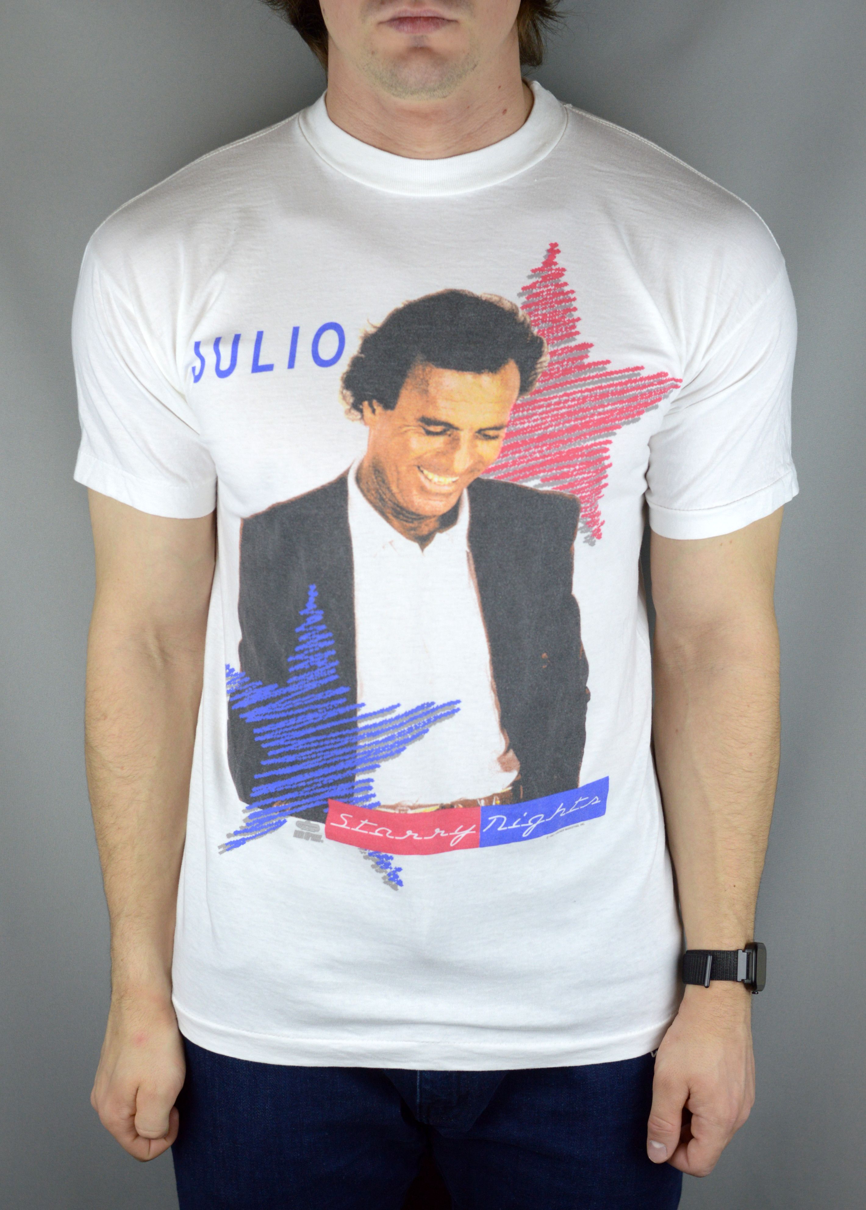 Vintage Vintage Julio Iglesias Starry Dights 1991 world tour t shirt Size US L / EU 52-54 / 3 - 1 Thumbnail