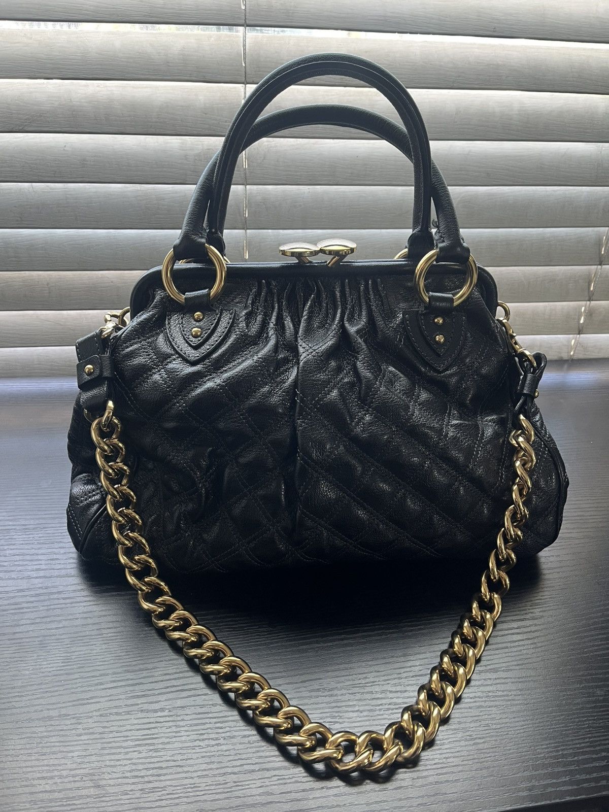 Marc by Marc Jacobs Marc Jacob Quilted Leather Stam Bag in Black Size ONE SIZE - 1 Thumbnail