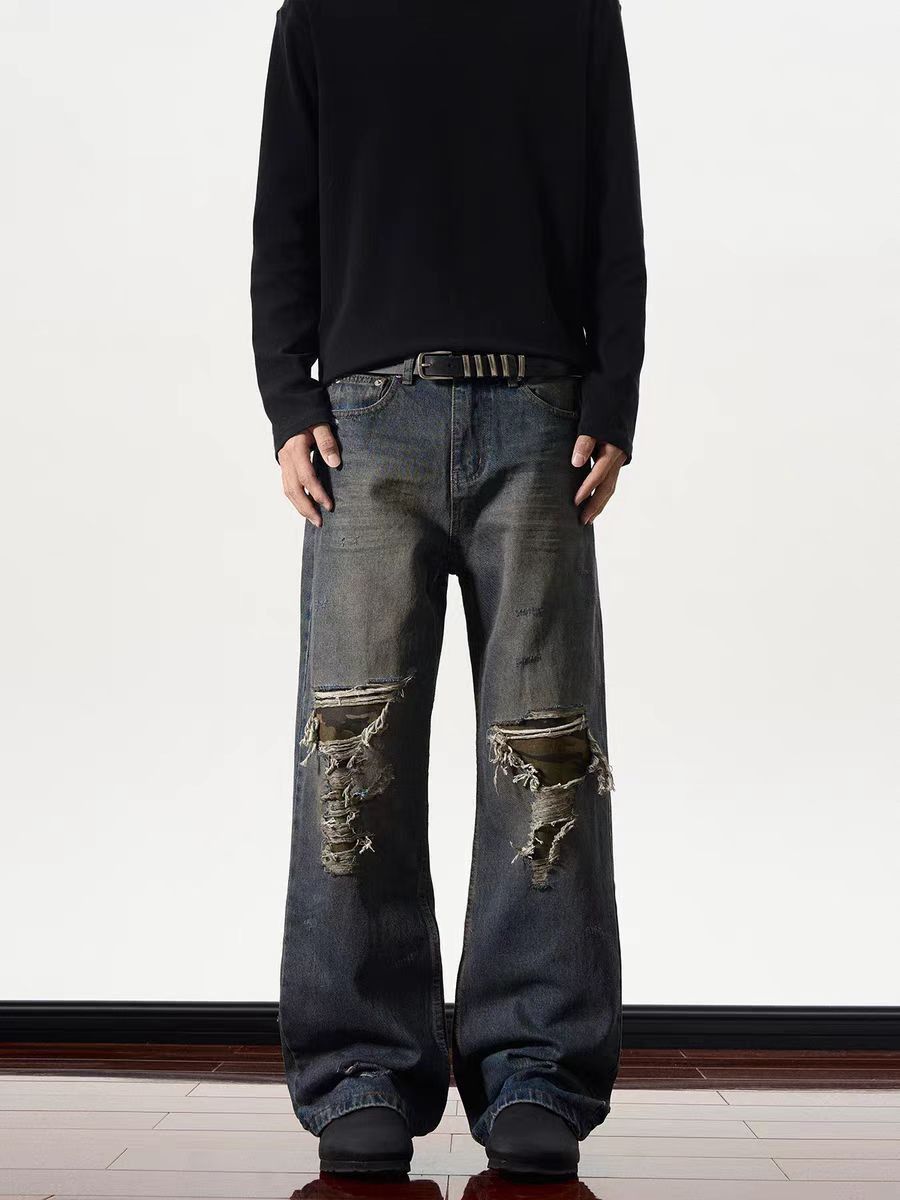Designer × Jean × Vintage High street ripped and distressed baggy jeans Size US 32 / EU 48 - 2 Thumbnail