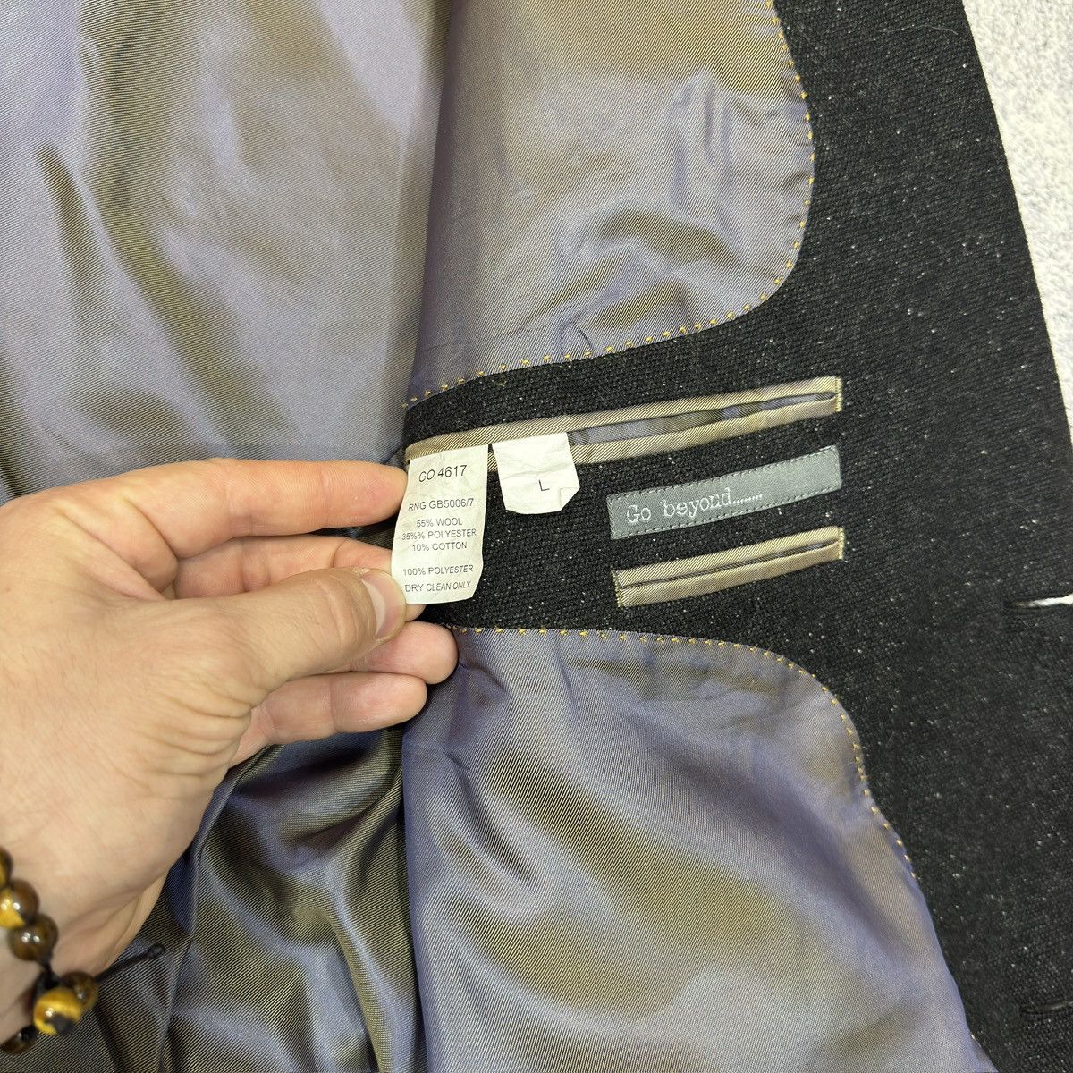 Designer Go Beyond mens wool blazer L Size 52 Size 52R - 11 Thumbnail