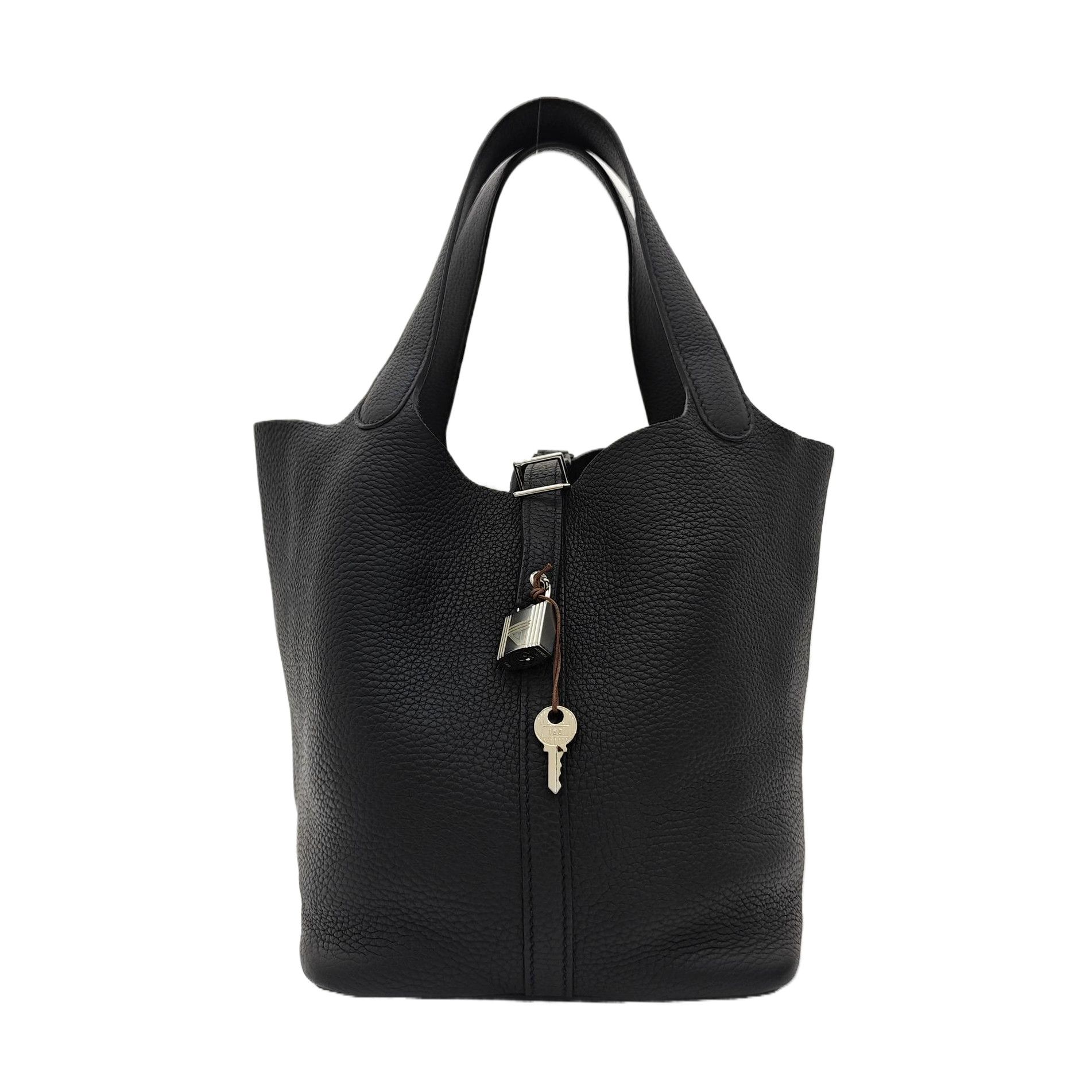 Hermes Hermès Picotin Lock 22 Black Clemence Leather Bag Size ONE SIZE - 1 Thumbnail