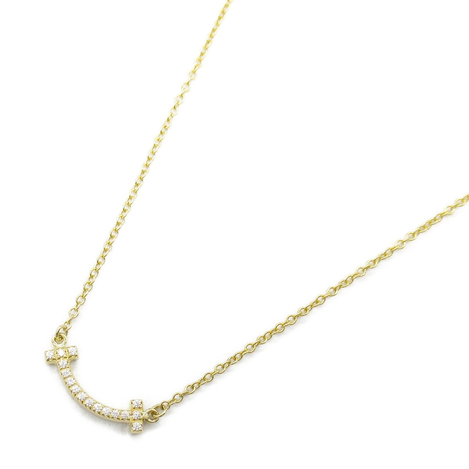 Tiffany & Co. Tiffany Co T-Smile Mini Necklace K18 (Yellow Gold) Diamond Gold Size ONE SIZE - 1 Thumbnail