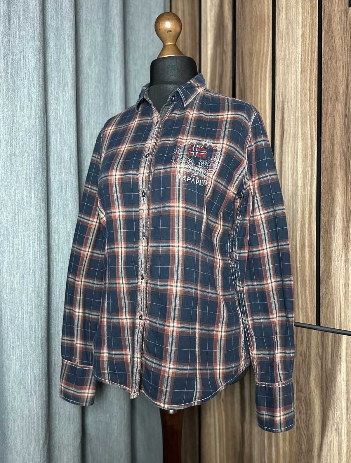 Napapijri Napapijri Logo Check Shirt Long Sleeve Women's Size L Size L / US 10 / IT 46 - 1 Thumbnail