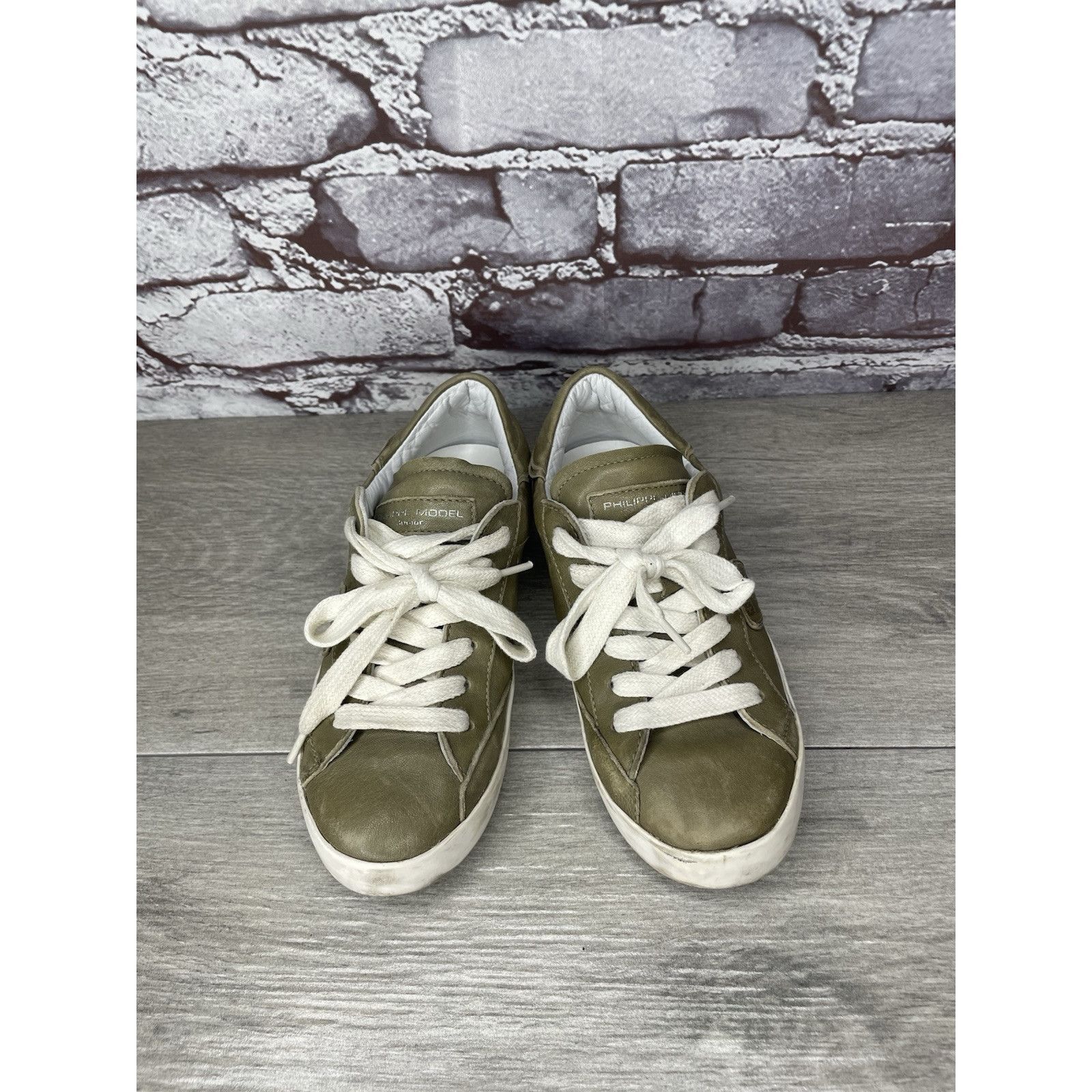 Philippe Model Philippe Model Paris Olive Green Leather Casual Sneakers Jun Size US 12 / IT 42 - 16 Thumbnail