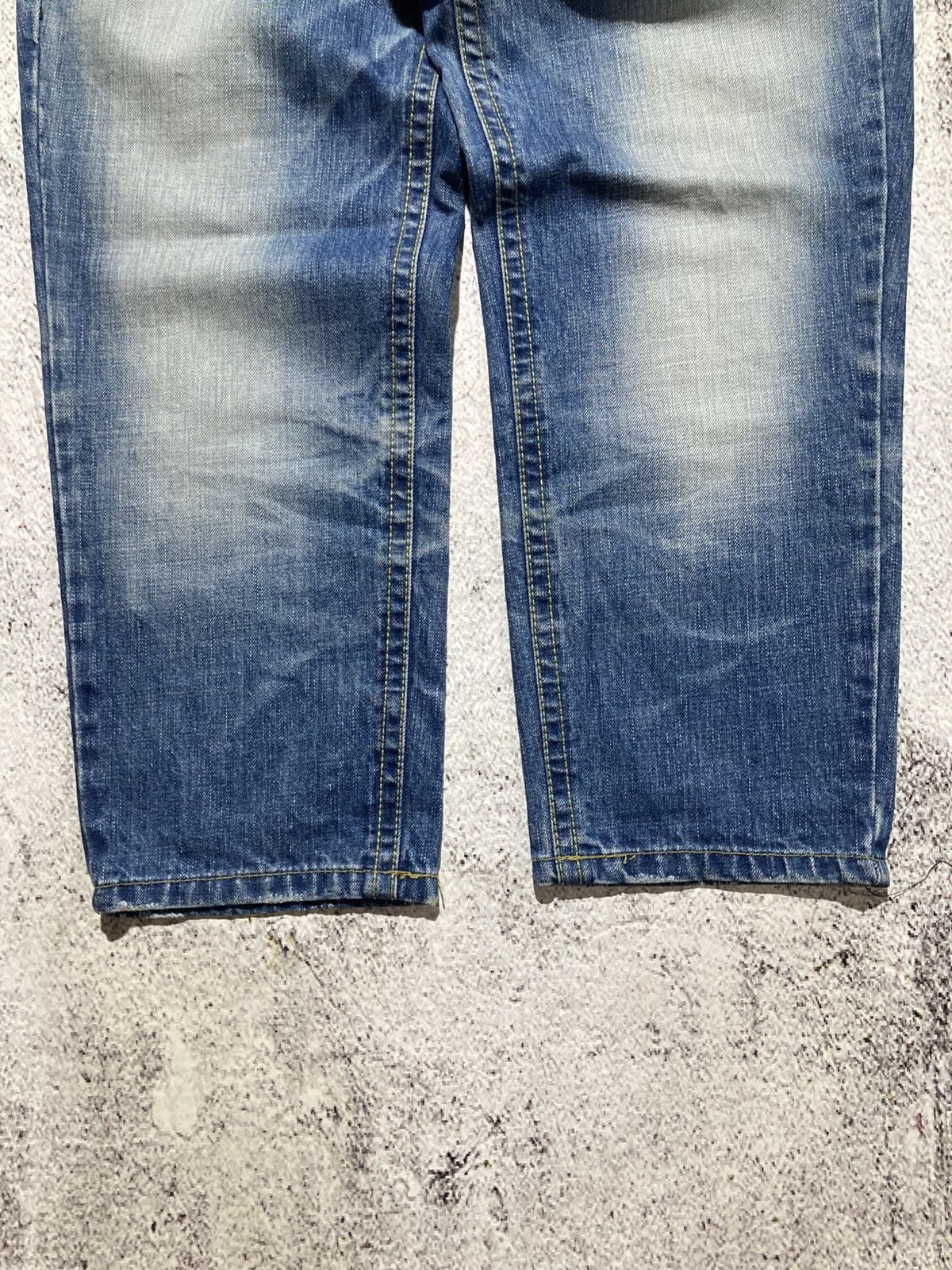 Japanese Brand 2000s Lolita Y2k Studded Faded 3/4 Jeans Pants Lgb Punk Size US 32 / EU 48 - 16 Thumbnail