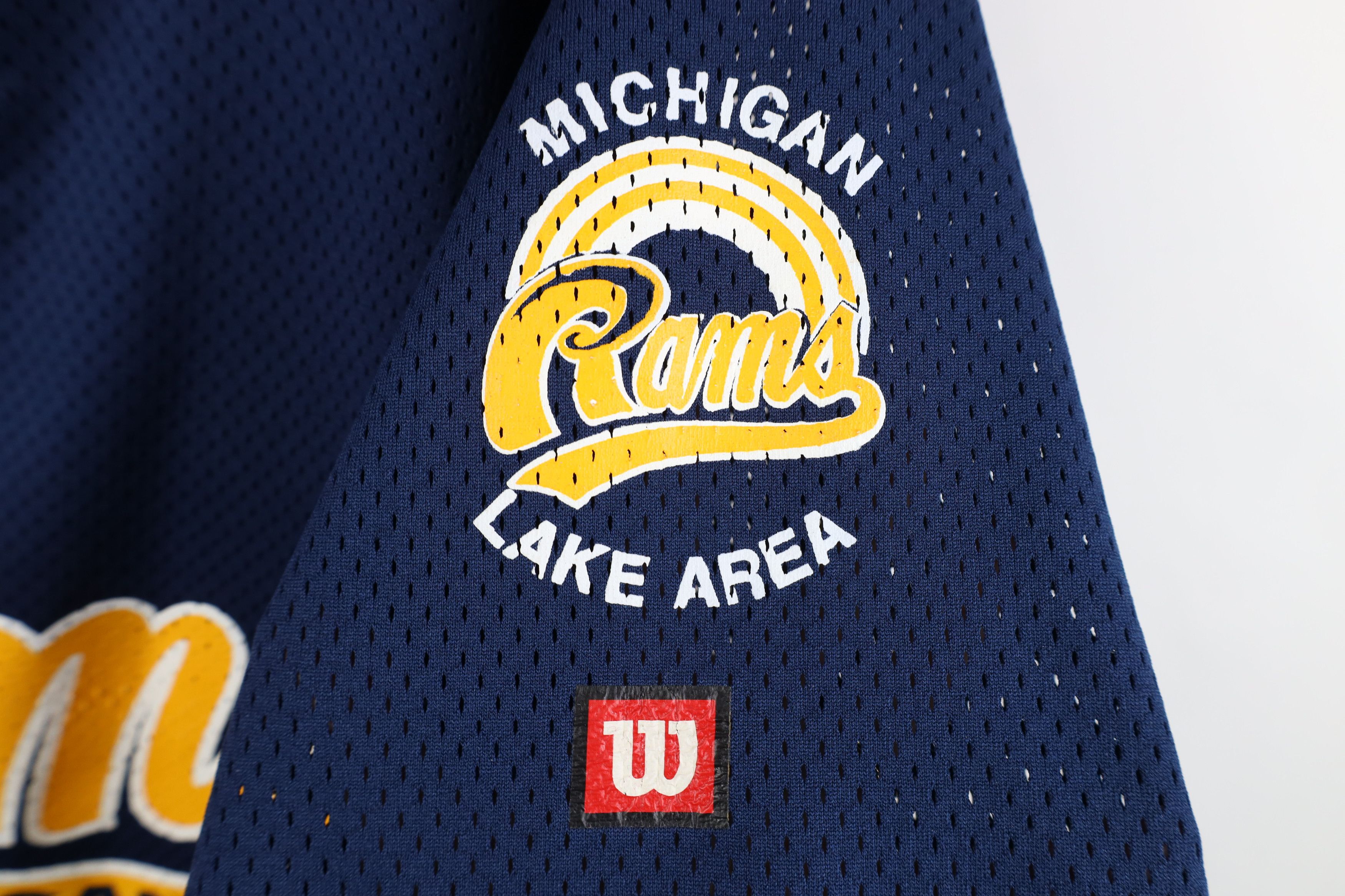 Vintage Vintage 90s Michigan Rams Mesh Henley Baseball Jersey Blue Size US XXL / EU 58 / 5 - 4 Thumbnail