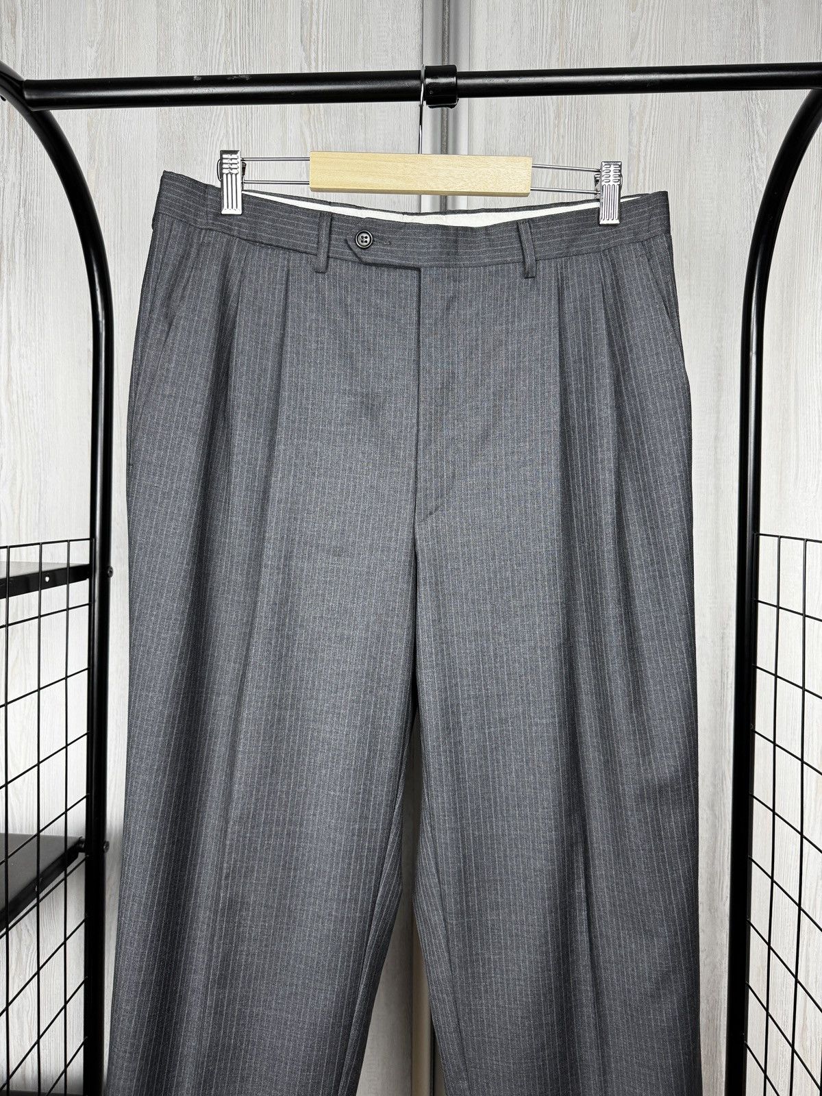 Canali Canali grey striped pure wool 3 buttons classic suit size 50 Size 40R - 17 Thumbnail