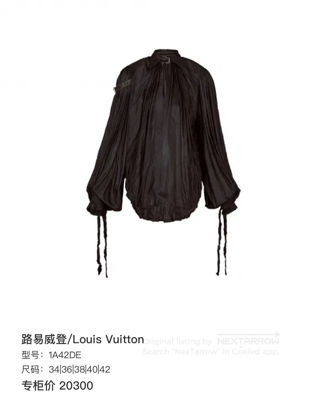 Louis Vuitton LV Black Loose Thin Long-sleeve Shirt. Size S / US 4 / IT 40 - 7 Thumbnail