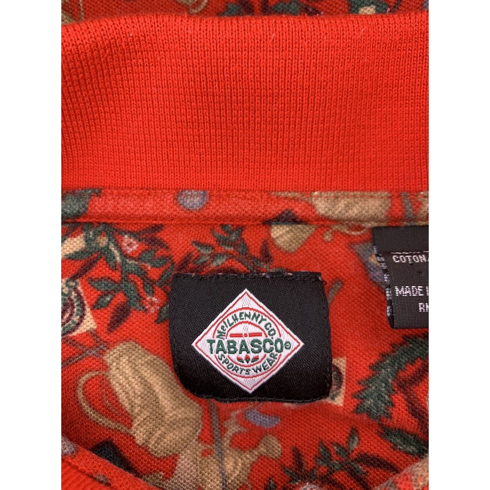 Tabasco Vintage Tabasco Golf Polo Shirt Red All Over Print XL Size US XL / EU 56 / 4 - 7 Thumbnail