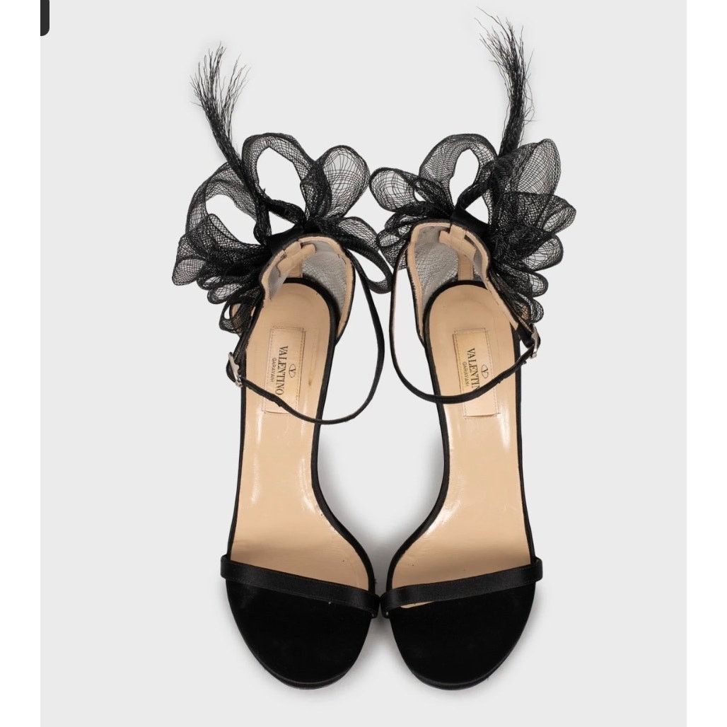 Valentino Valentino Black Suede Bow Stiletto Sandals Size 39 Size US 9 / IT 39 - 2 Thumbnail