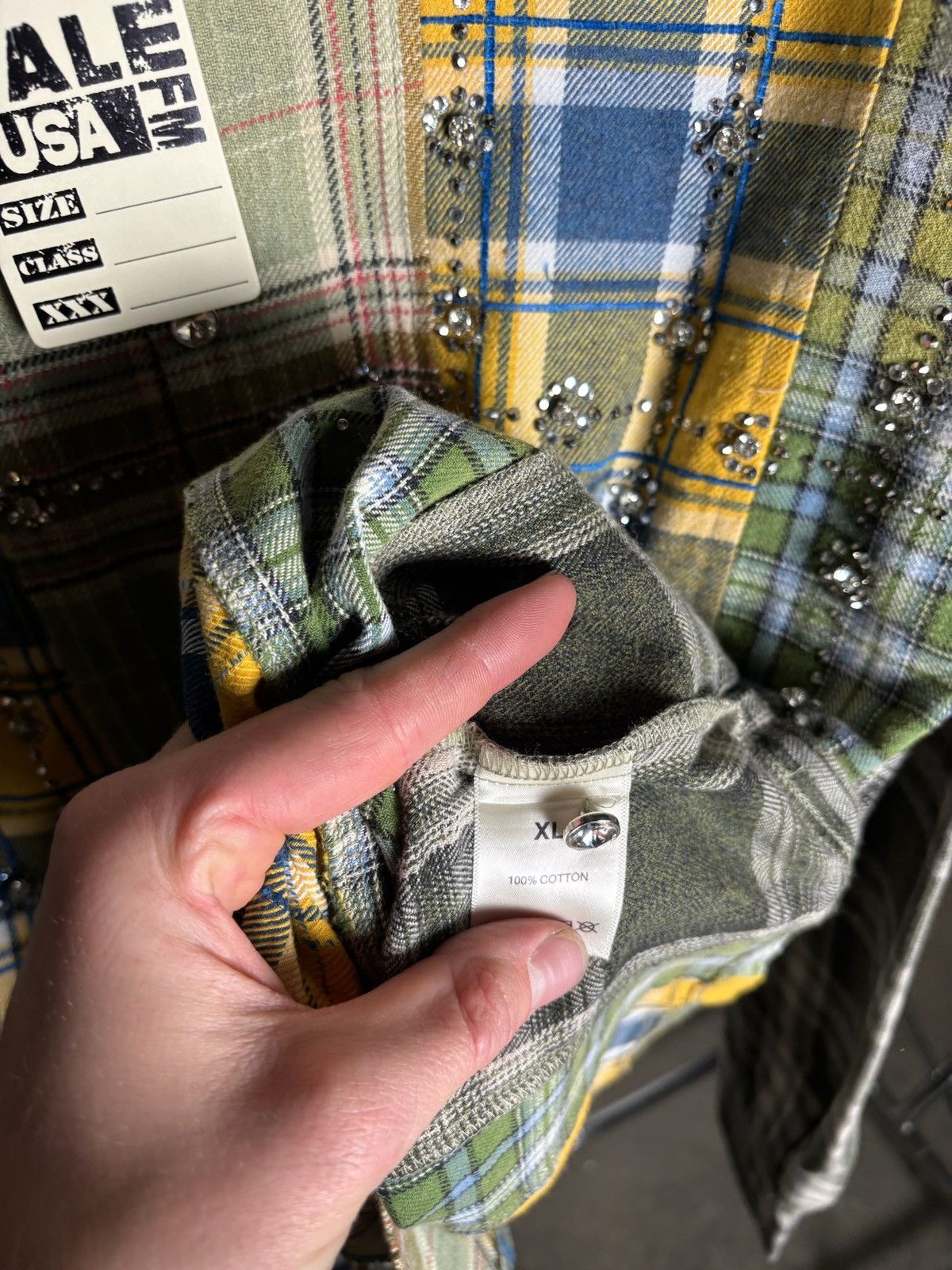 Vale Vale Forever Earth Day Flannel 'Green/Patchwork' Size US XL / EU 56 / 4 - 5 Thumbnail