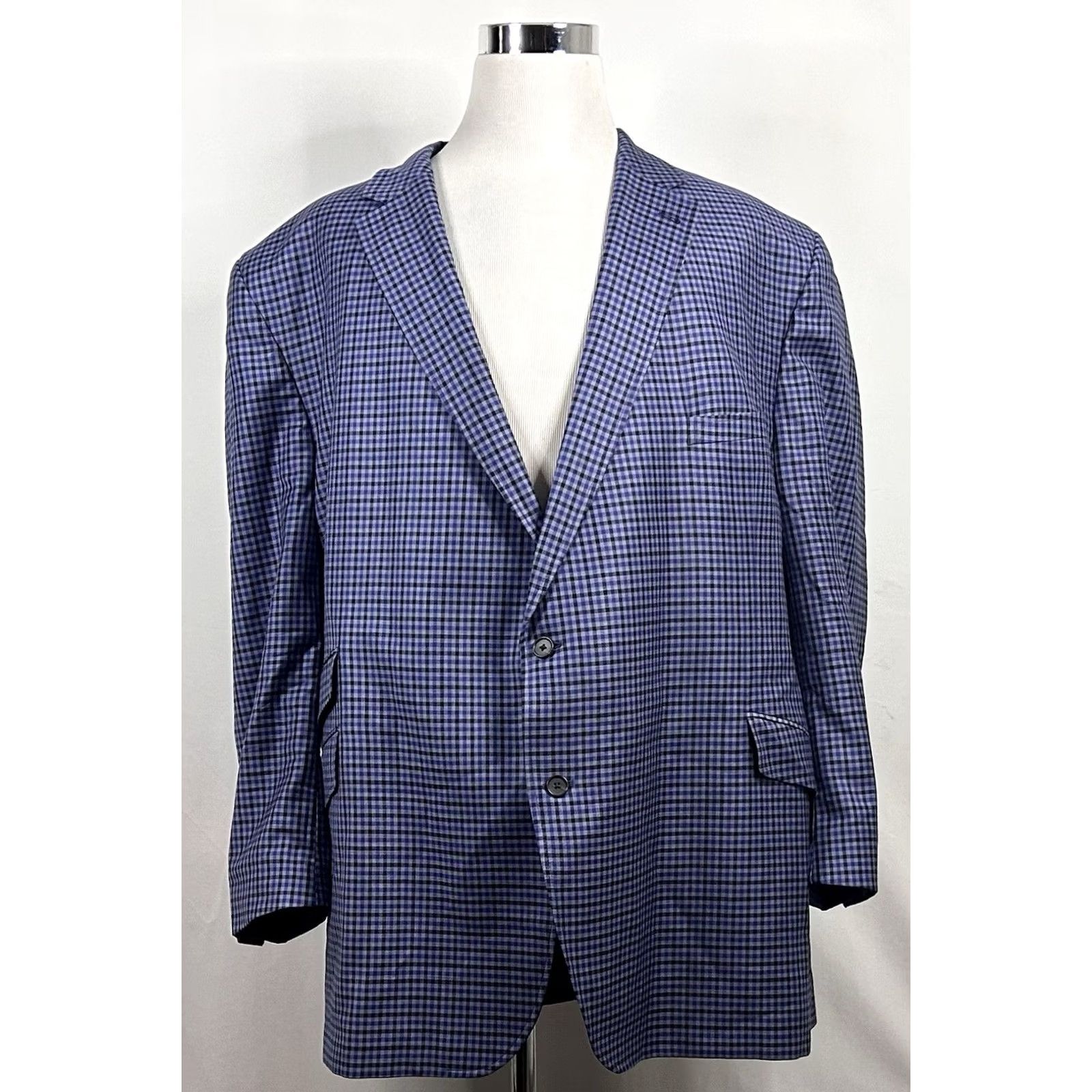 Ted Baker Ted Baker London Sport Coat Blue Plaid Wool Two Button Vented 54L Size US XS / EU 42 / 0 - 2 Thumbnail