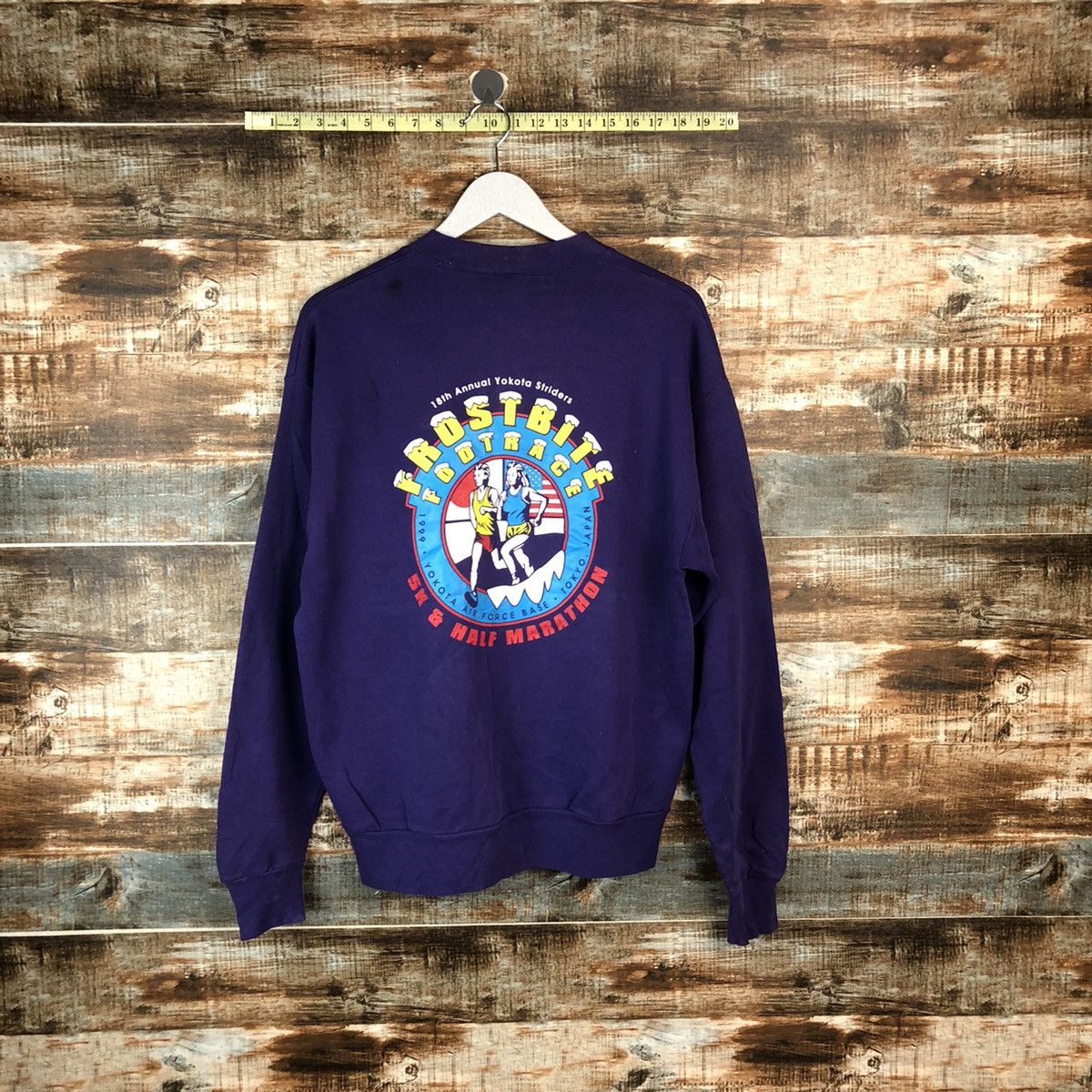 Vintage 99' Yokota Striders Running Club Purple Sweatshirt #A2059 Size US M / EU 48-50 / 2 - 1 Thumbnail