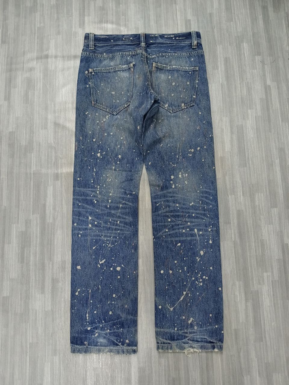 Japanese Brand SICK SPLATTED SELF DENIM PANTS Size US 30 / EU 46 - 3 Thumbnail