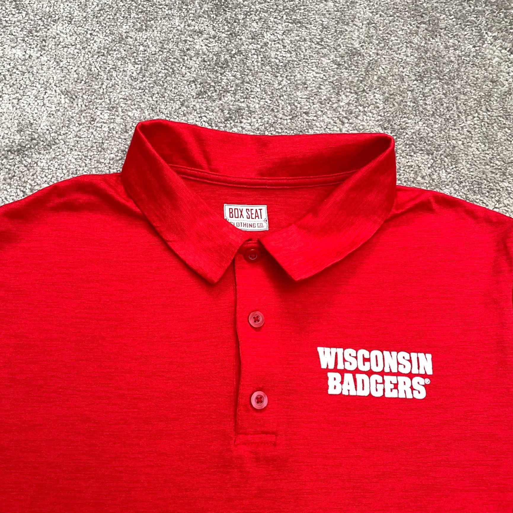 Vintage Box Seat Polo Shirt Mens Medium Red UW Badgers University Shirt Polo Size US M / EU 48-50 / 2 - 3 Thumbnail