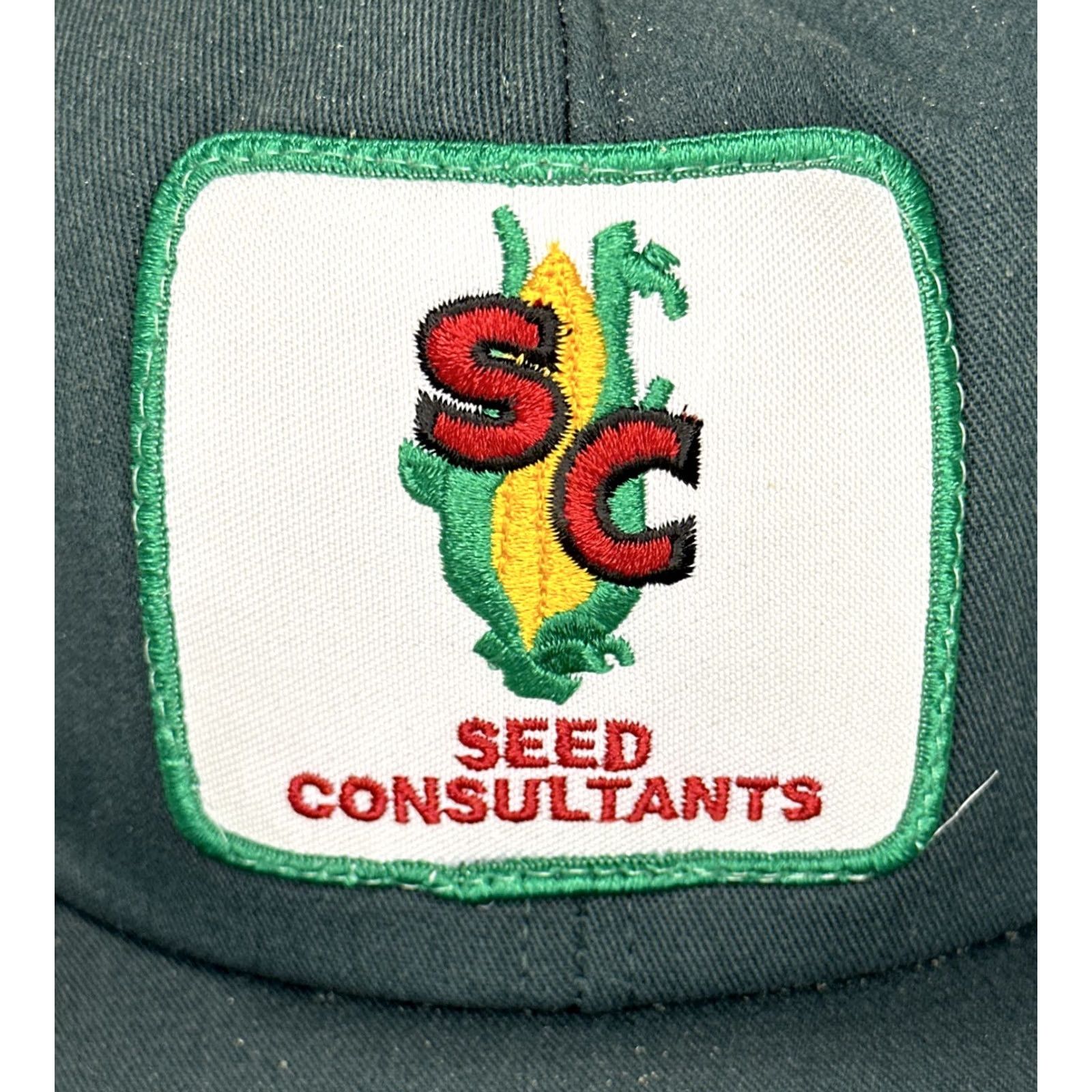 Vintage VINTAGE K-Products Trucker Hat Men Adjustable Foam Back Green Seed Consultants Patch 80s Snapback Cap Size ONE SIZE - 3 Thumbnail