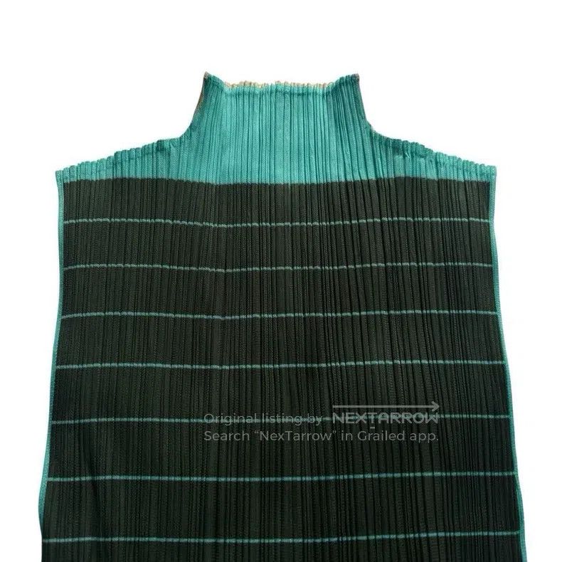 Issey Miyake Issey Miyake Green Sleeveless Top Size L / US 10 / IT 46 - 2 Thumbnail
