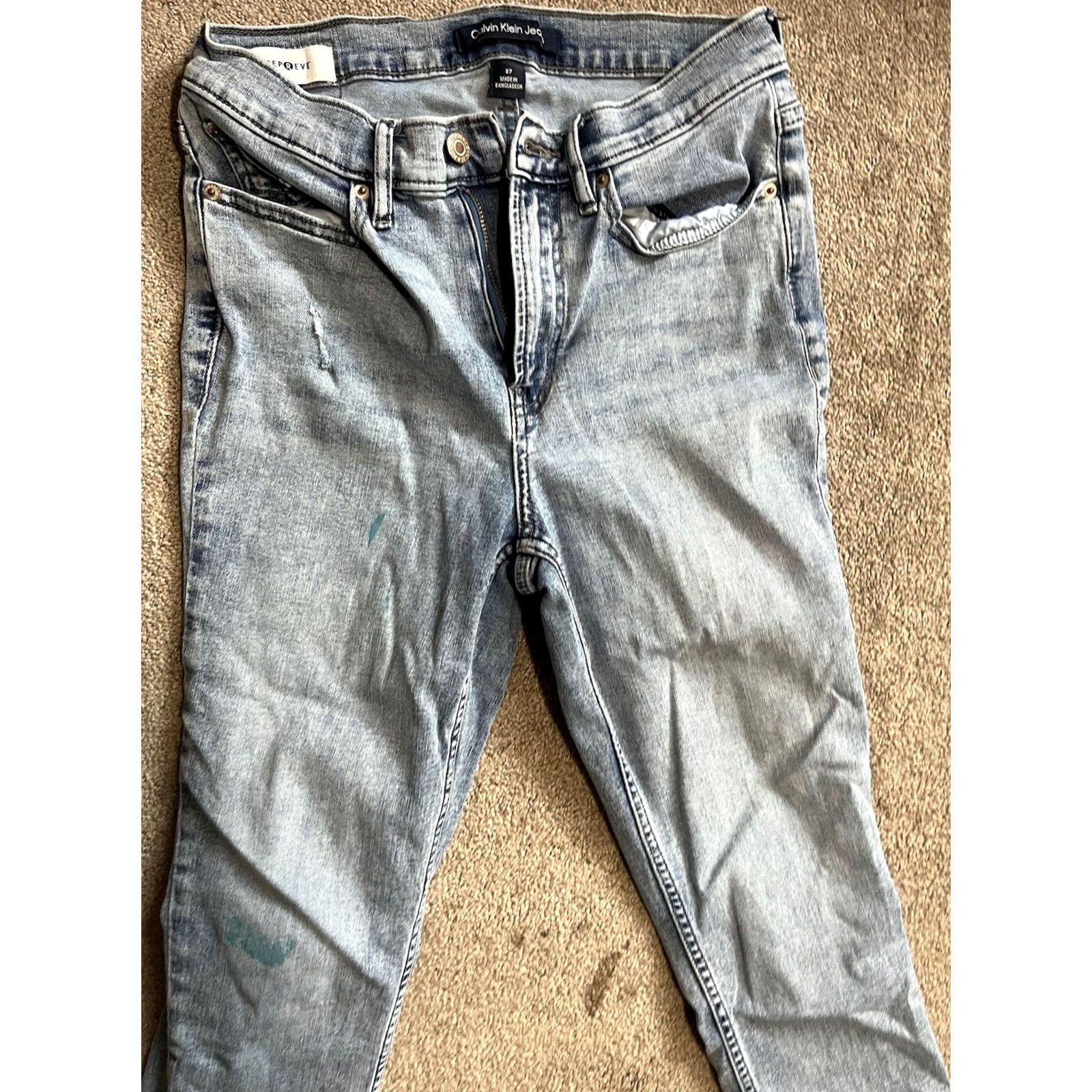 Calvin Klein Calvin Klein Jeans Womens Size 27 Med Wash High Rise Skinny Jeans Raw Hem Size 27" / US 4 / IT 40 - 4 Thumbnail