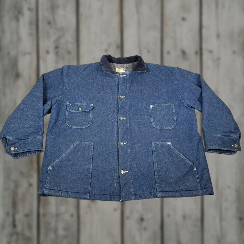 Denime VINTAGE WearGuard Jacket Mens 3XL Denim Blue Blanket-Lined Work Parka Jacket Size US 39 - 1 Thumbnail