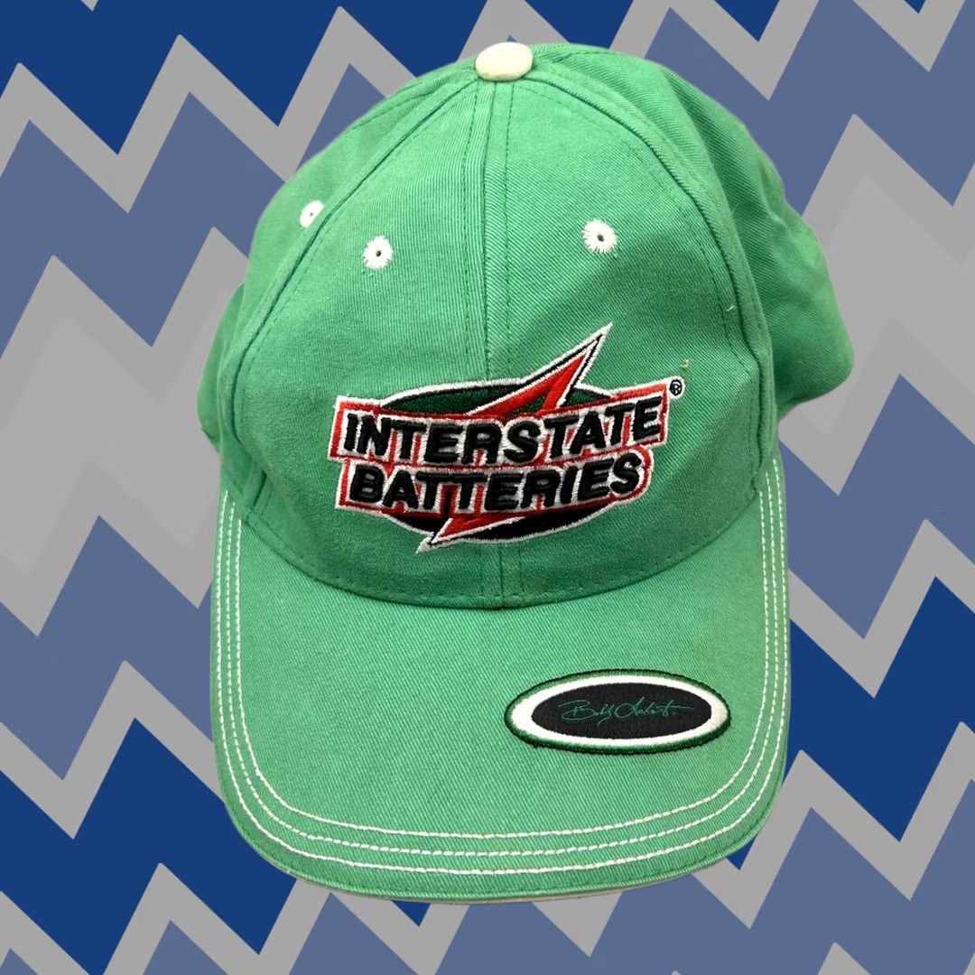 NASCAR Interstate Batteries Nascar Racing Hat Men Green Bobby Labonte 18 Strap Back Cap Baseball Cap Adjustable Canvas Green Logo Sports Mens Size ONE SIZE - 1 Thumbnail