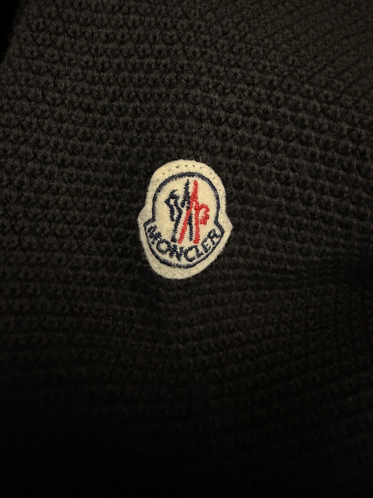 Moncler Moncler Black Knit Sweater with Logo Patch Size M / US 6-8 / IT 42-44 - 6 Thumbnail